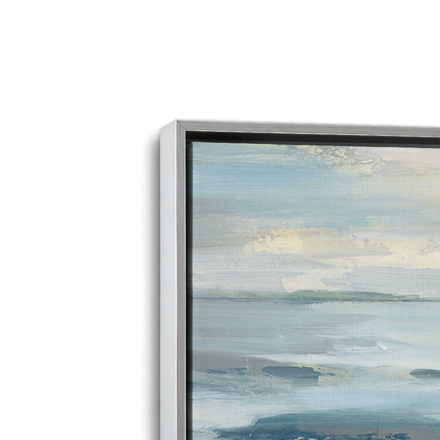 [Color:Polished Chrome], Picture of art in a Polished Chrome frame at an angle