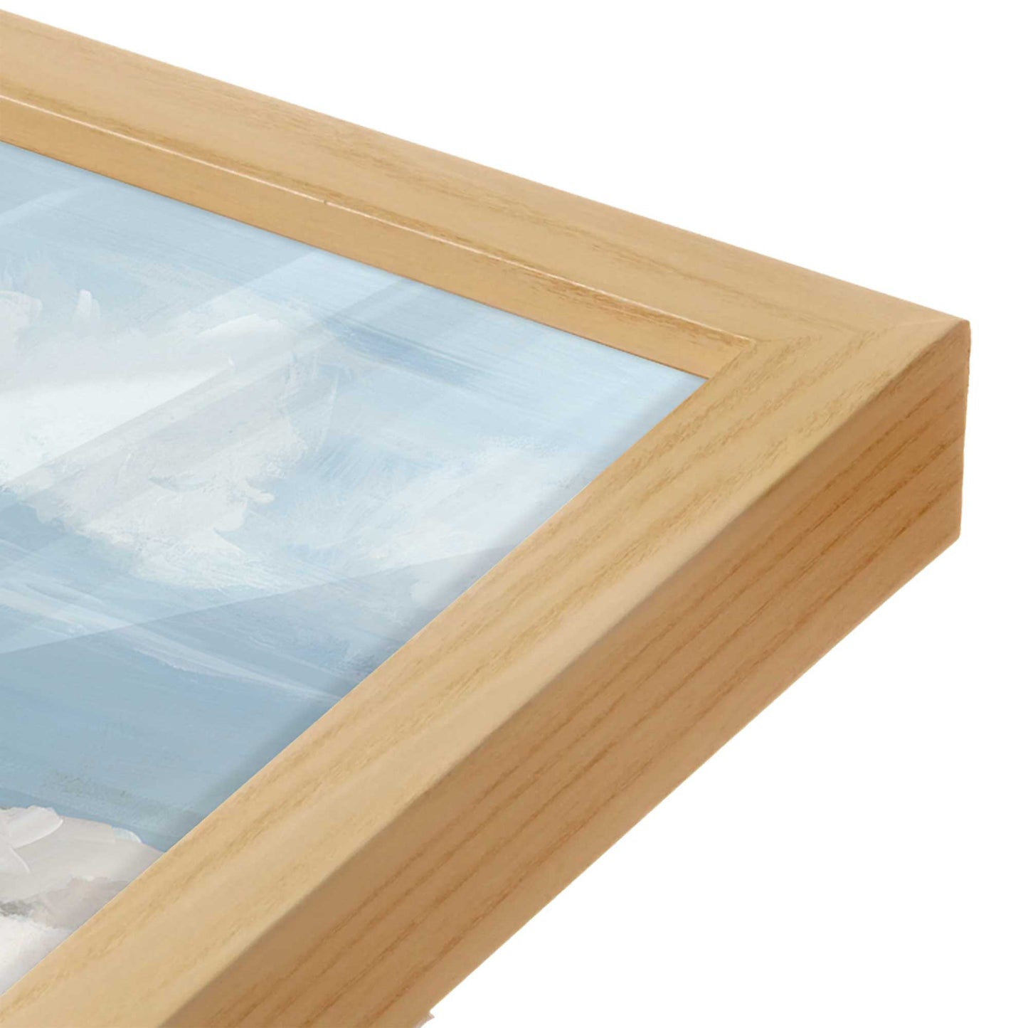 [Color:American Maple], Picture of art in a American Maple frame at an angle