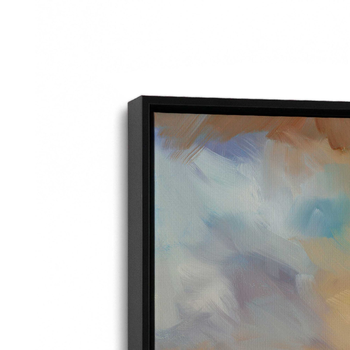 [Color:Satin Black], Picture of art in a Satin Black frame at an angle