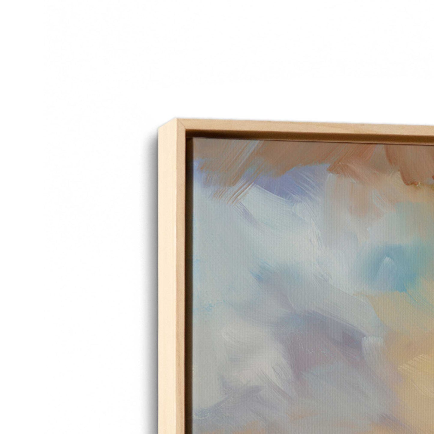 [Color:American Maple], Picture of art in a American Maple frame at an angle