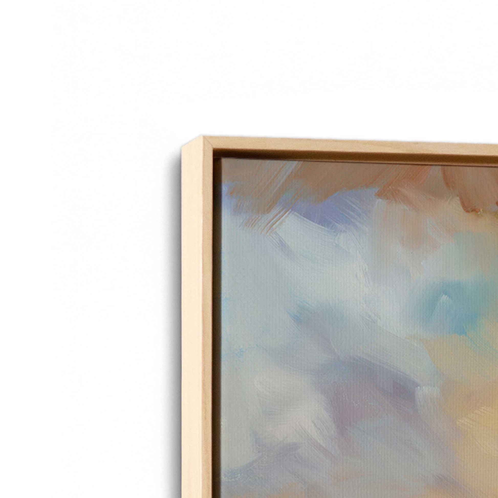 [Color:American Maple], Picture of art in a American Maple frame at an angle