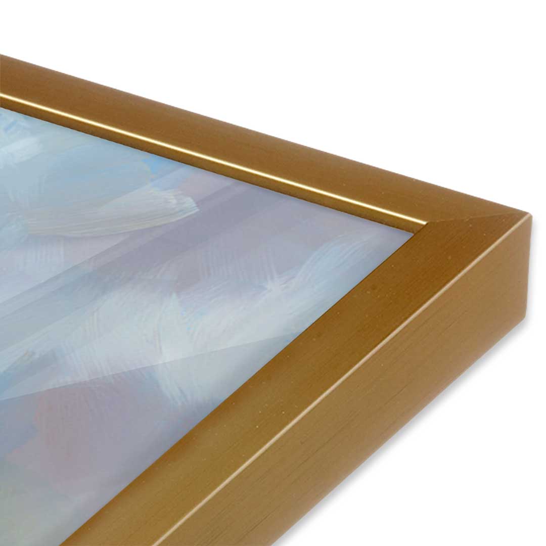 [Color:Polished Gold], Picture of art in a Polished Gold frame at an angle