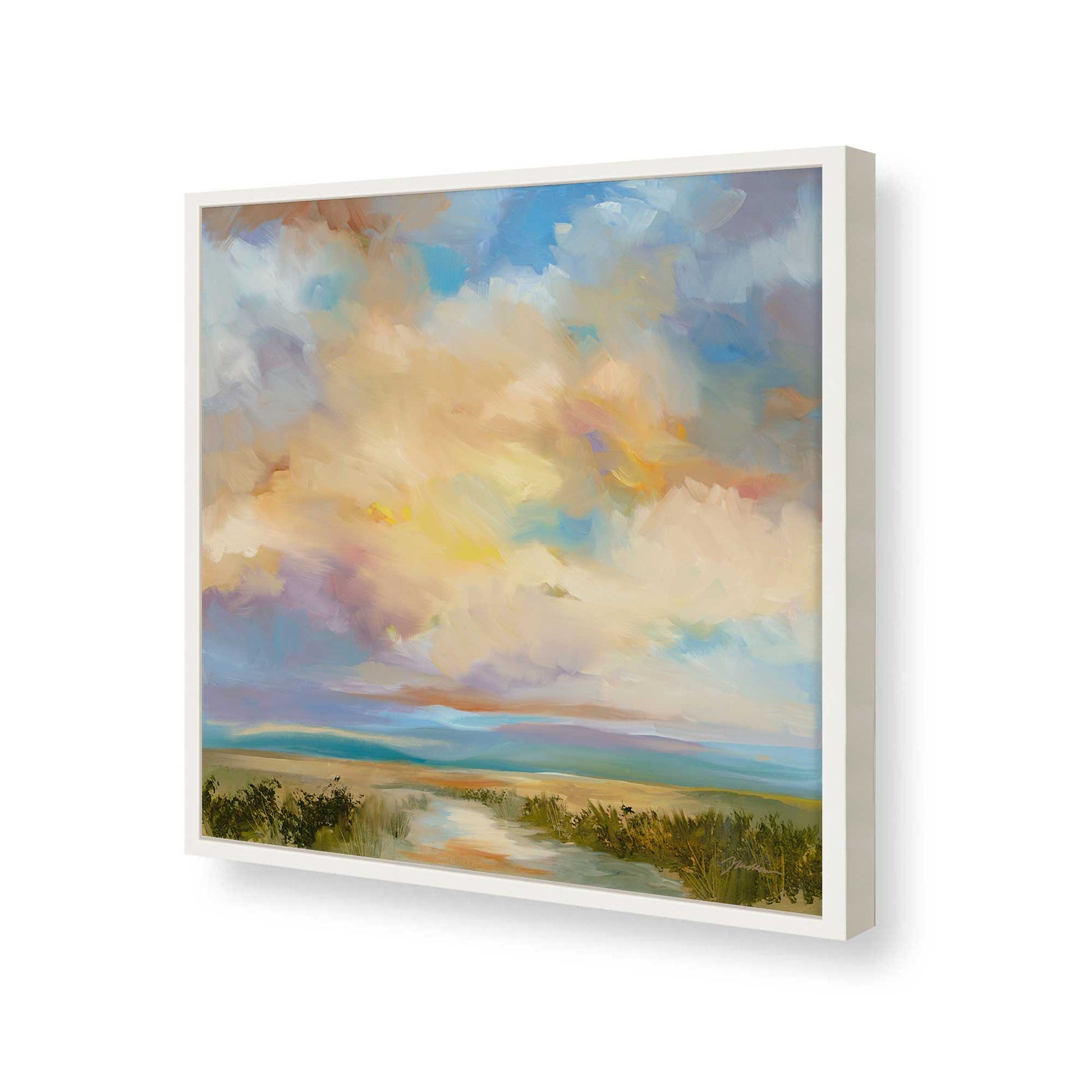 [Color:Opaque White], Picture of art in a Opaque White frame of the corner
