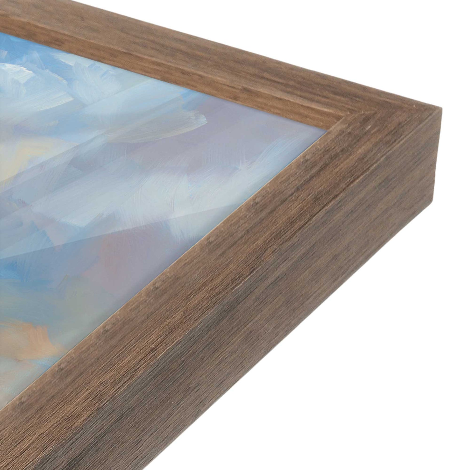 [Color:Walnut], Picture of art in a Walnut frame at an angle