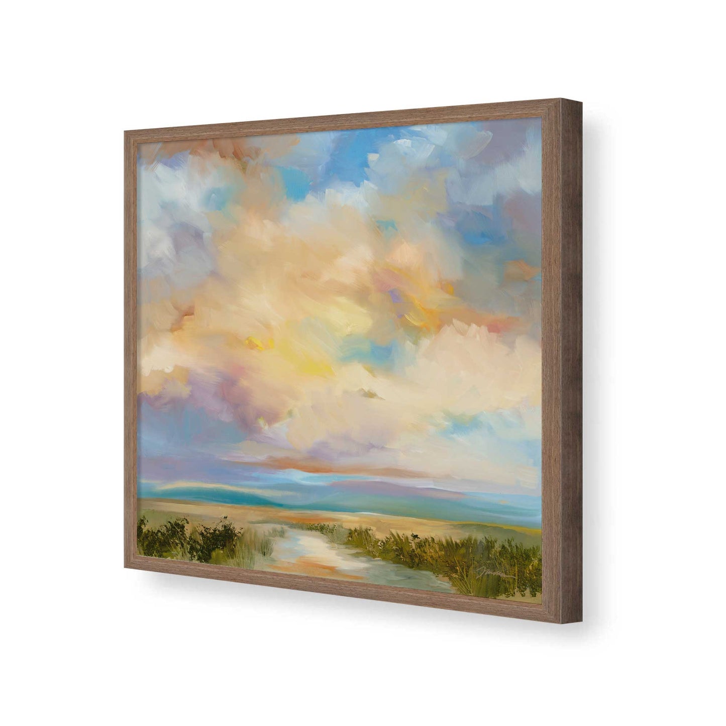 [Color:Walnut], Picture of art in a Walnut frame of the corner