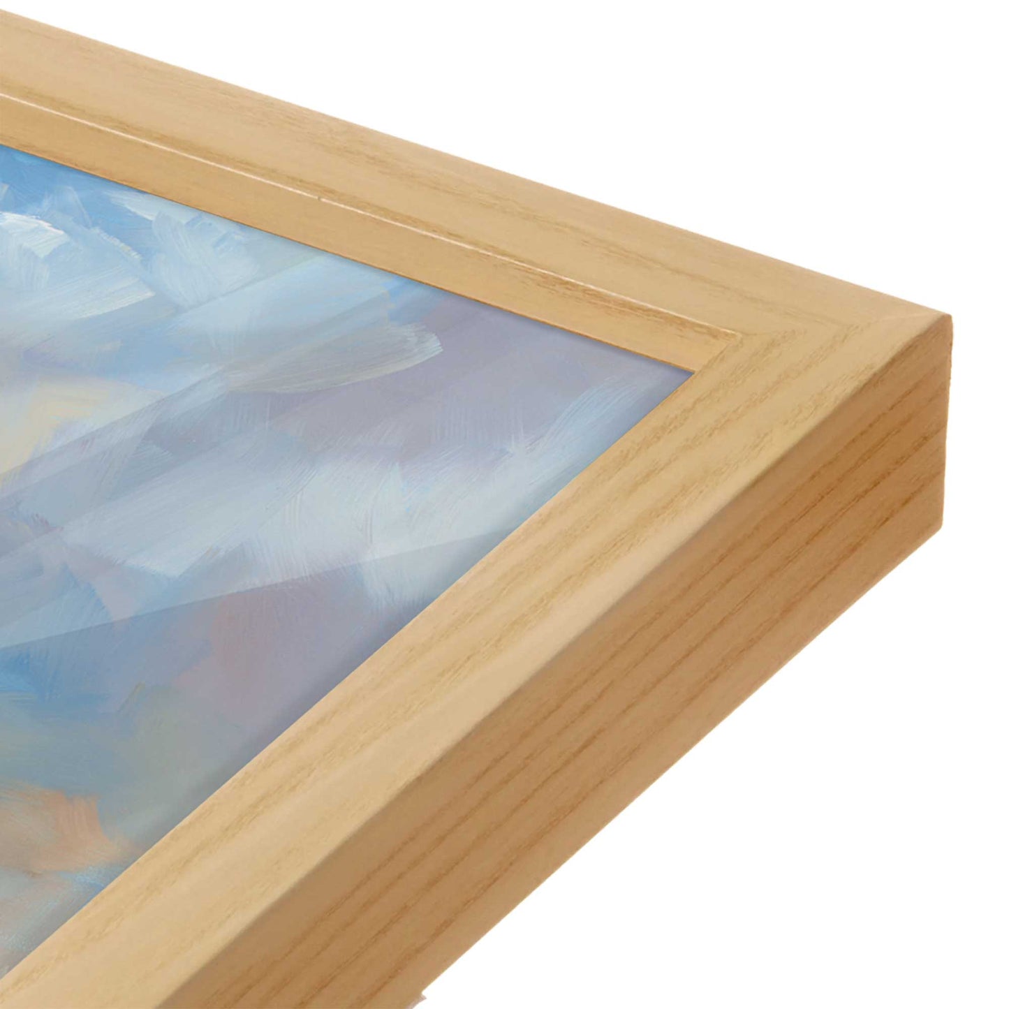 [Color:American Maple], Picture of art in a American Maple frame at an angle