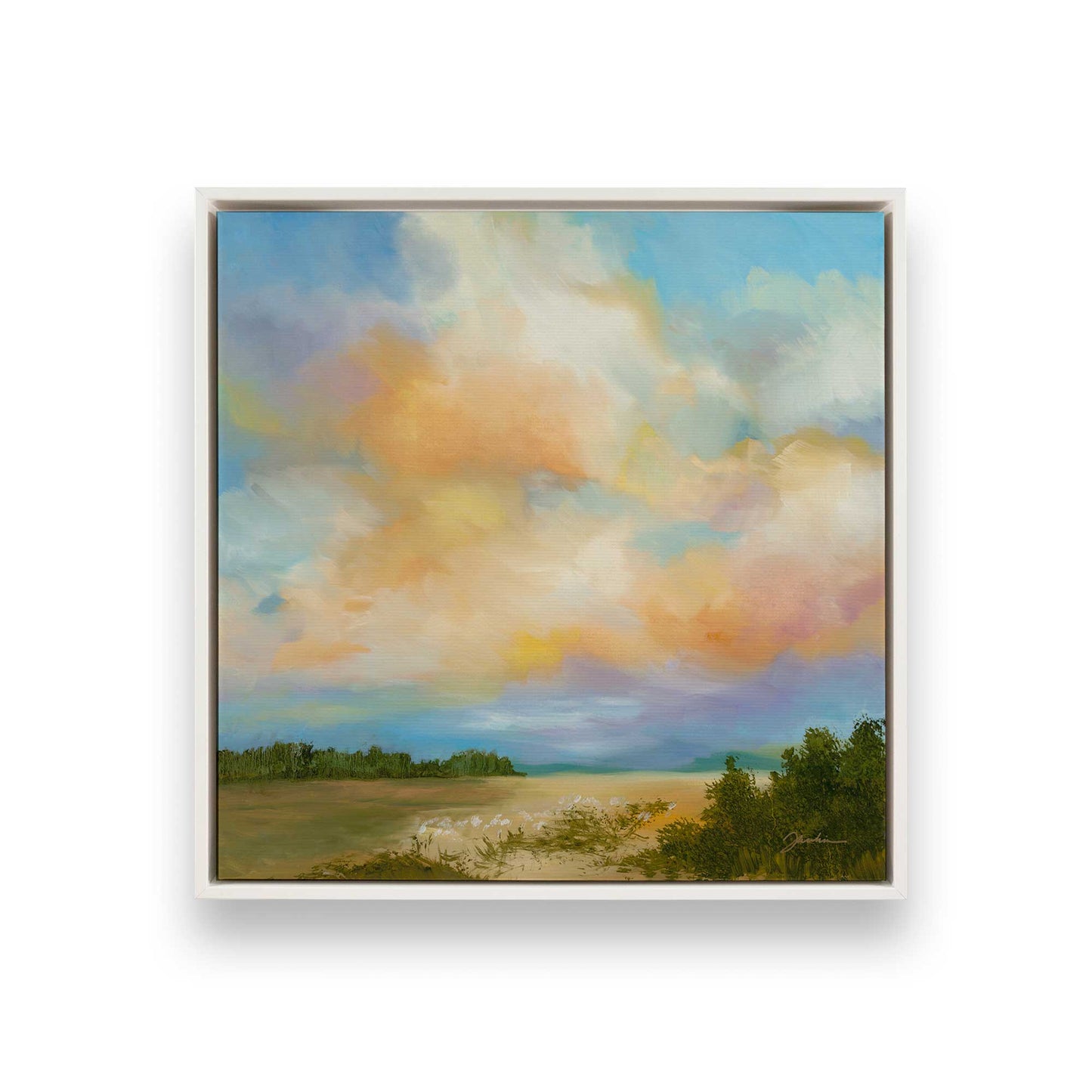 [Color:Opaque White], Picture of art in a White frame