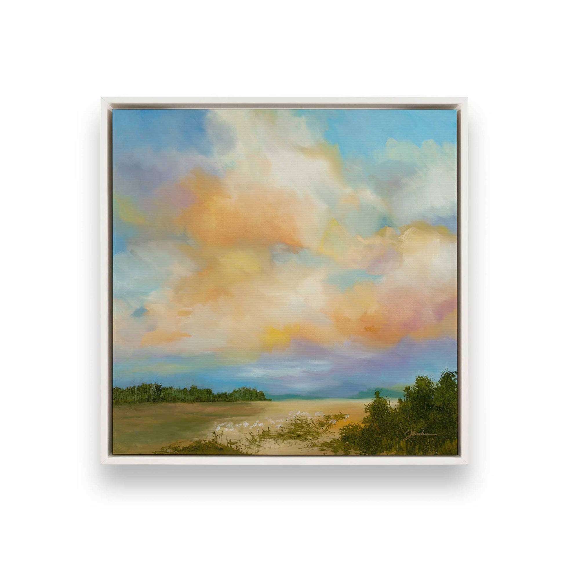 [Color:Opaque White], Picture of art in a White frame