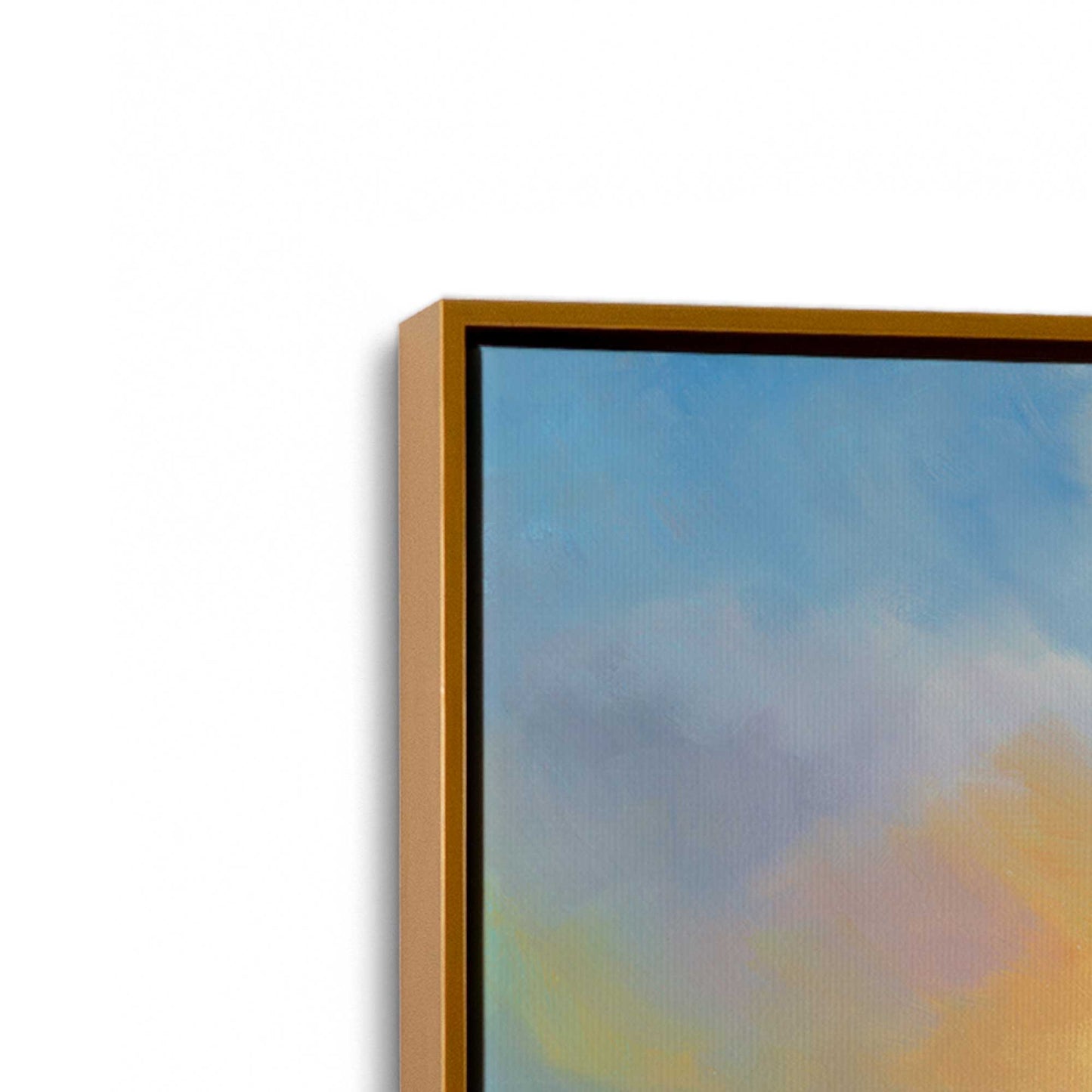 [Color:Polished Gold], Picture of art in a Polished Gold frame at an angle