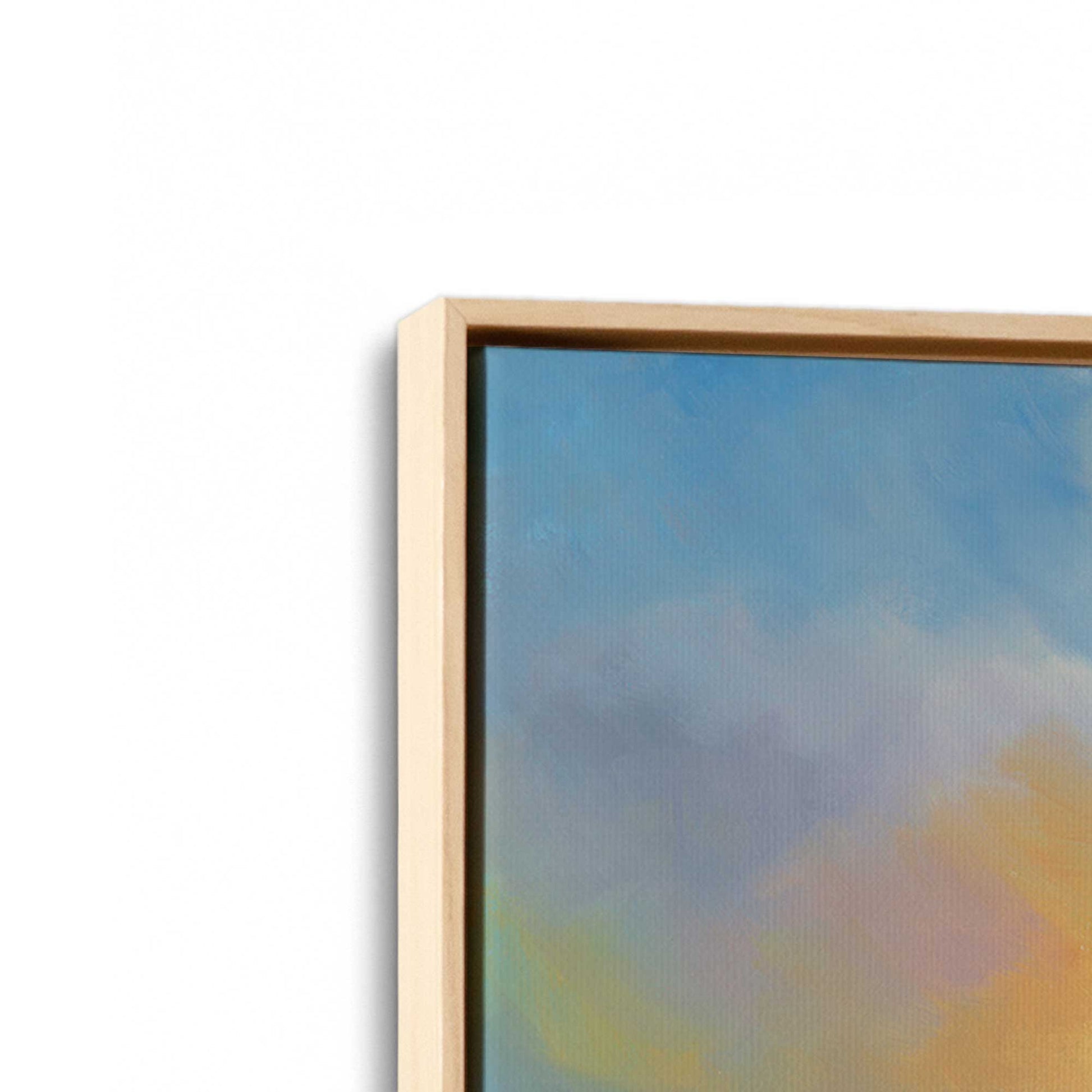 [Color:American Maple], Picture of art in a American Maple frame at an angle