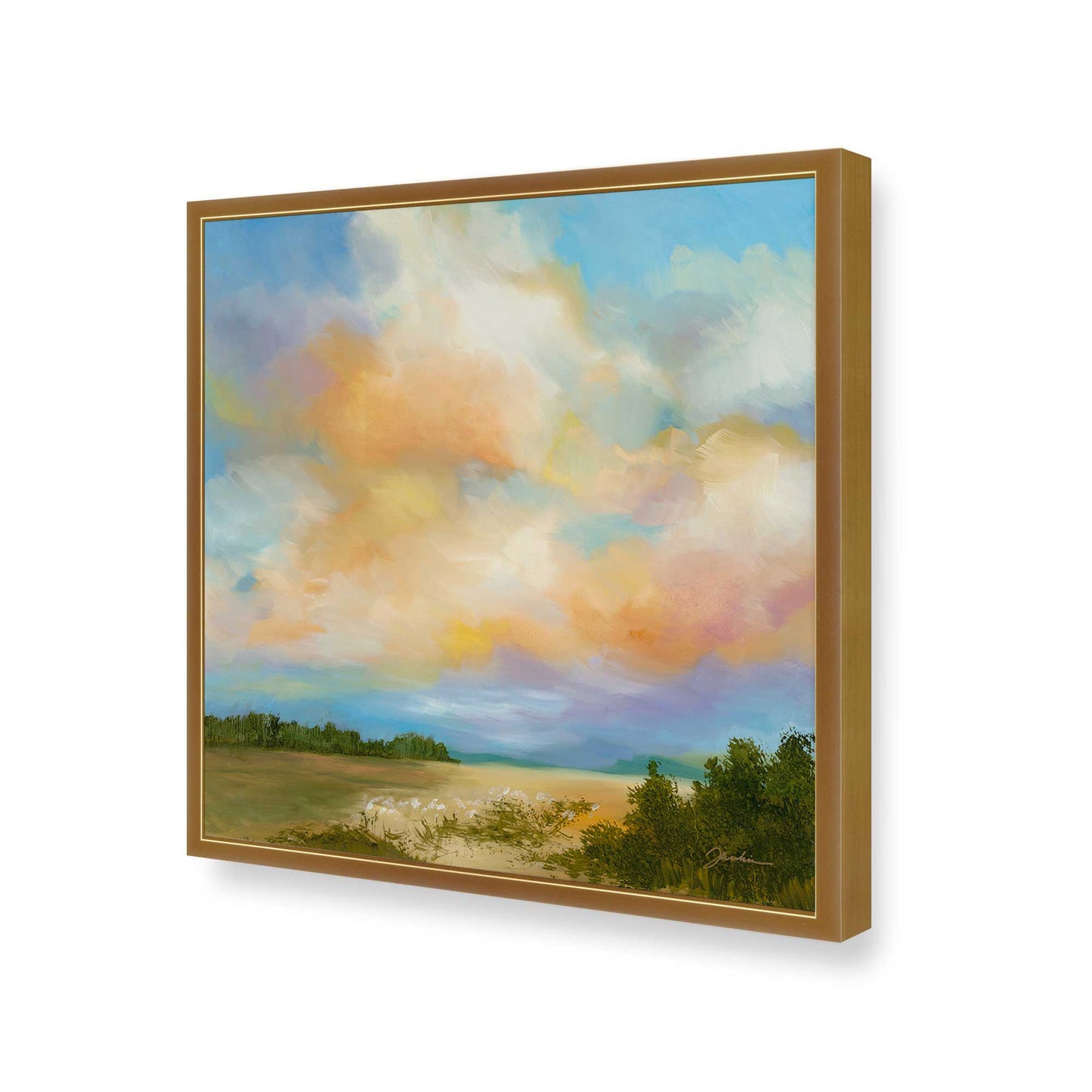 [Color:Polished Gold], Picture of art in a Polished Gold frame of the corner