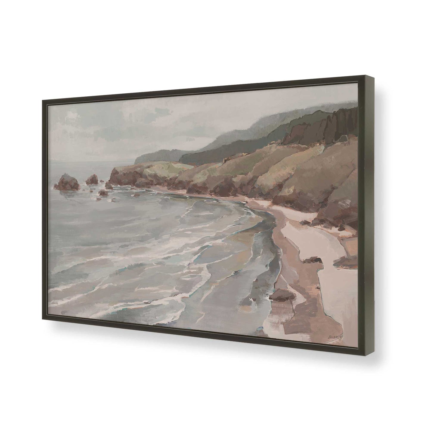 [Color:Satin Black], Picture of art in a Satin Black frame of the corner