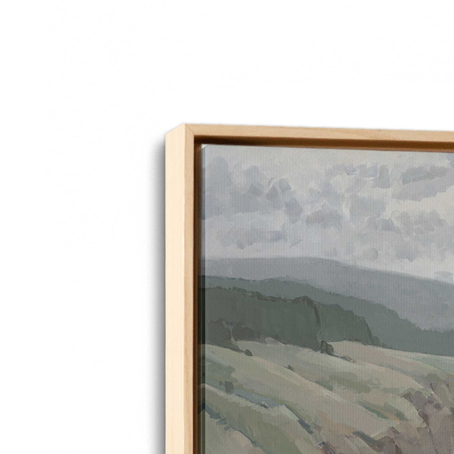 [Color:American Maple], Picture of art in a American Maple frame at an angle