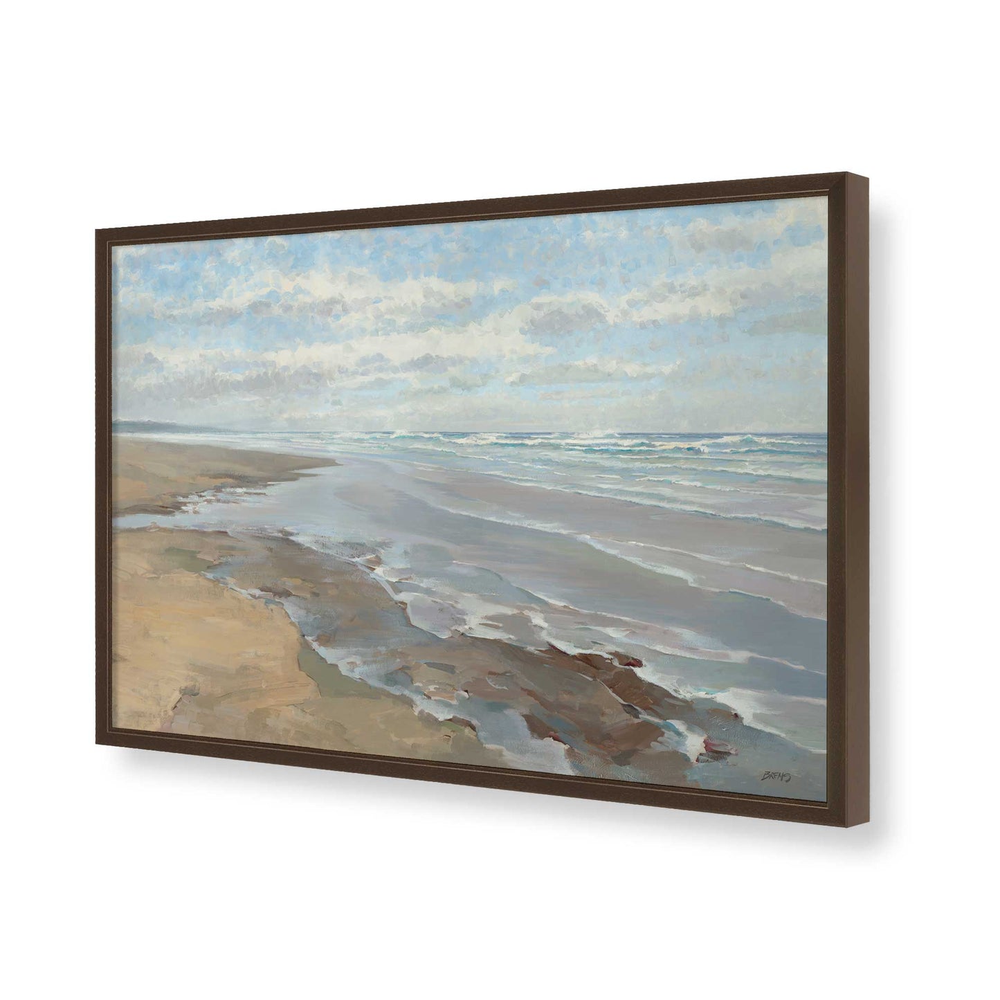 [Color:Brown], Picture of art in a Brown frame of the corner