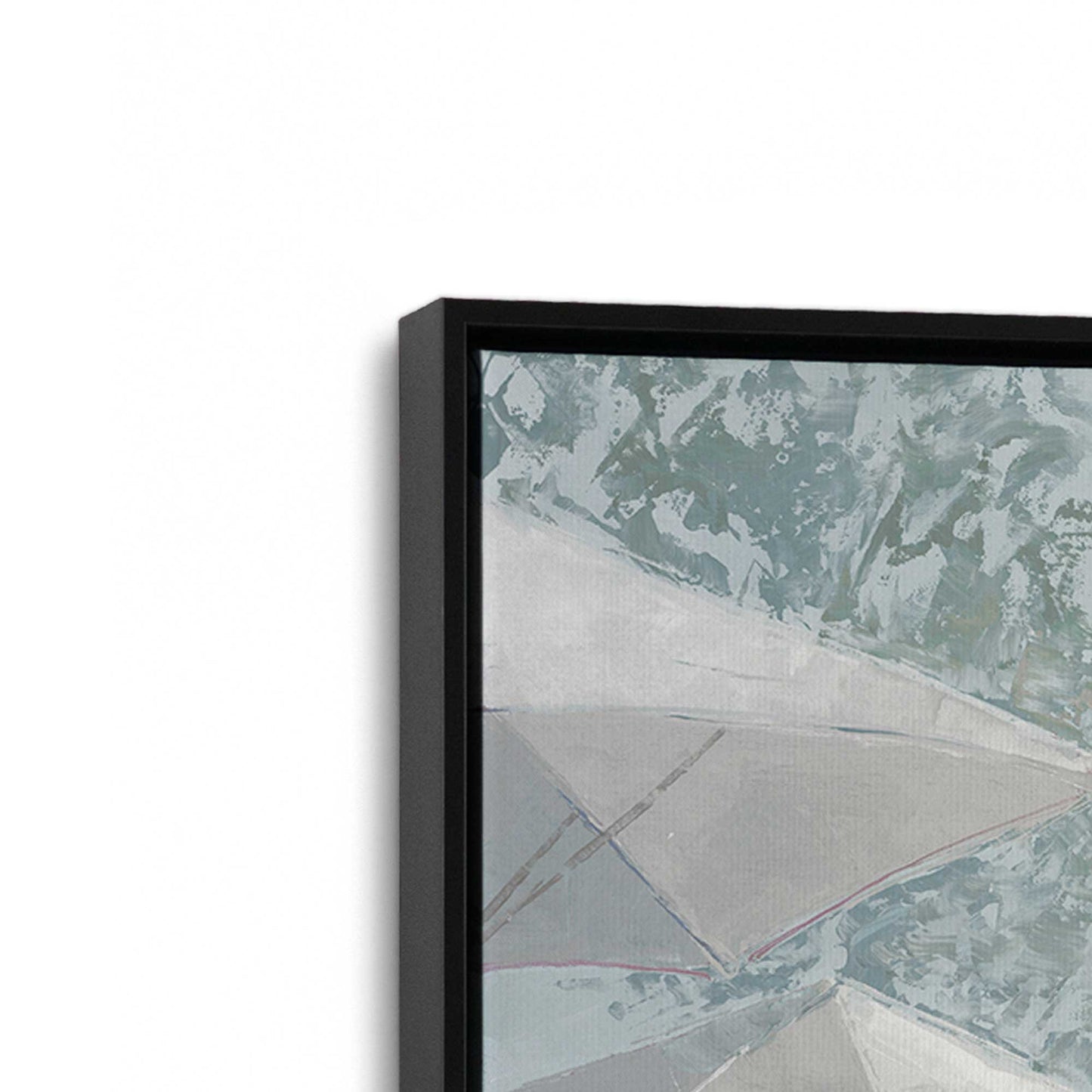 [Color:Satin Black], Picture of art in a Satin Black frame at an angle