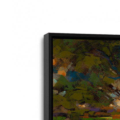 [Color:Satin Black], Picture of art in a Satin Black frame at an angle