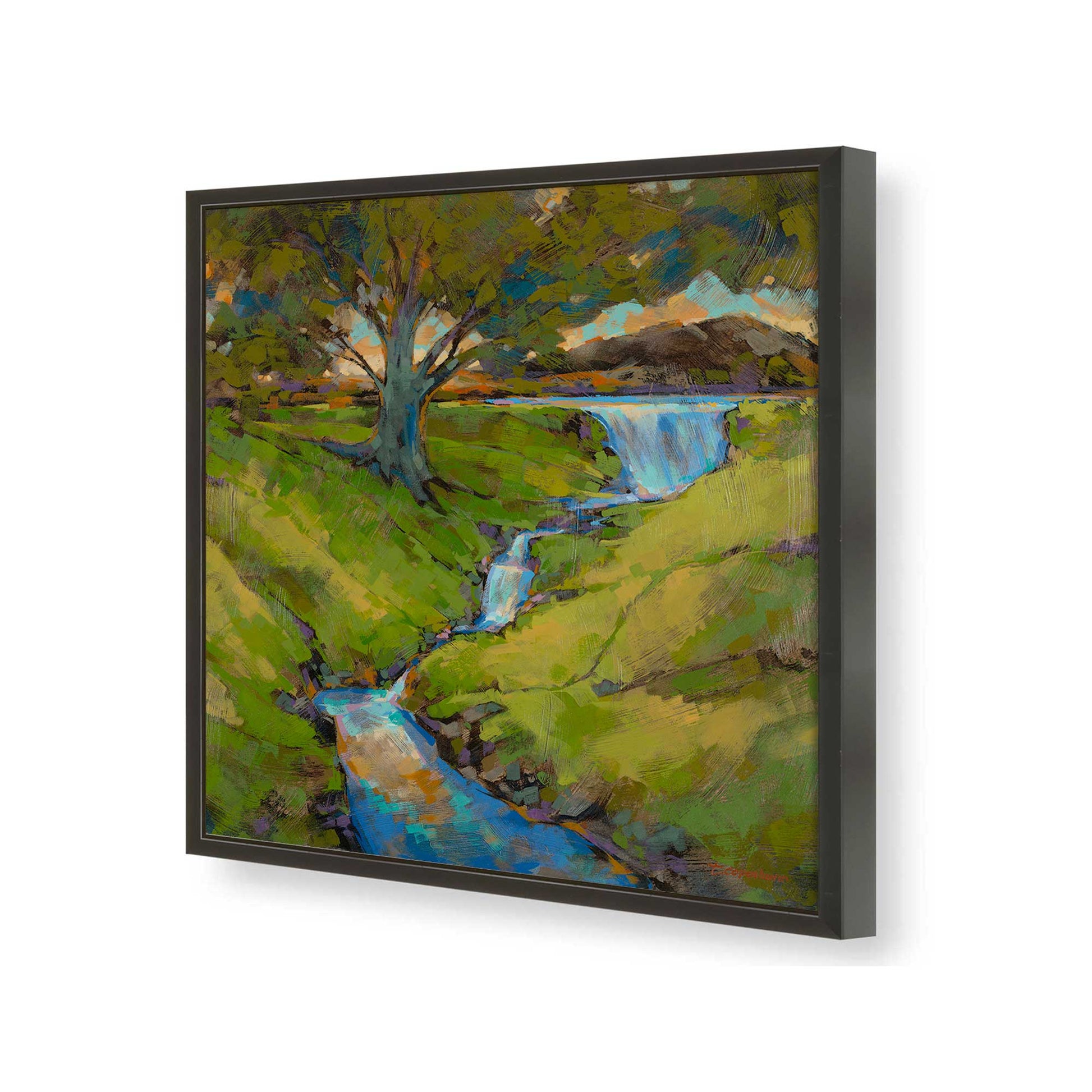 [Color:Satin Black], Picture of art in a Satin Black frame of the corner