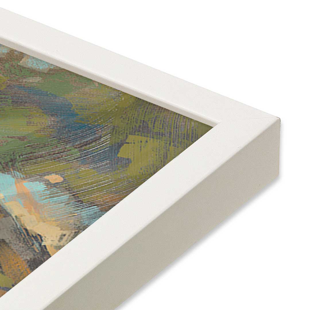 [Color:Opaque White], Picture of art in a Opaque White frame at an angle