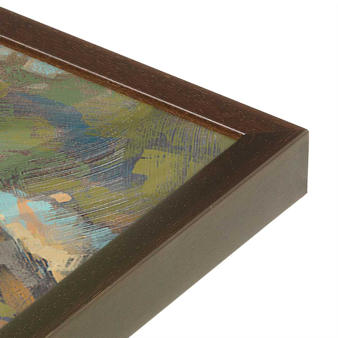 [Color:Espresso], Picture of art in a Espresso frame at an angle