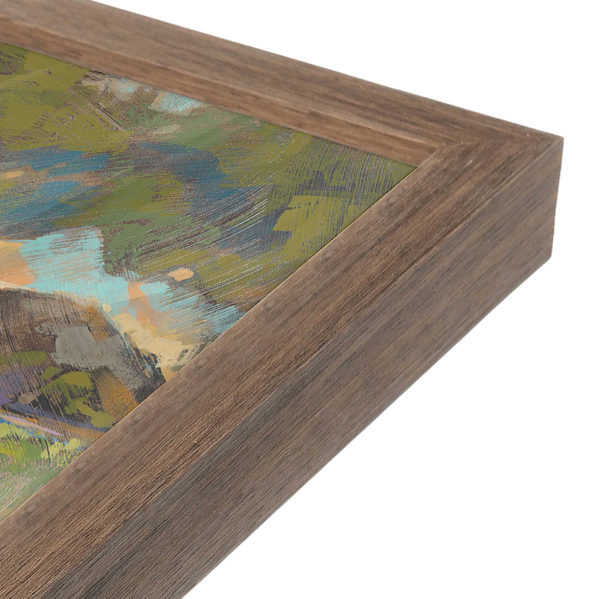 [Color:Walnut], Picture of art in a Walnut frame at an angle