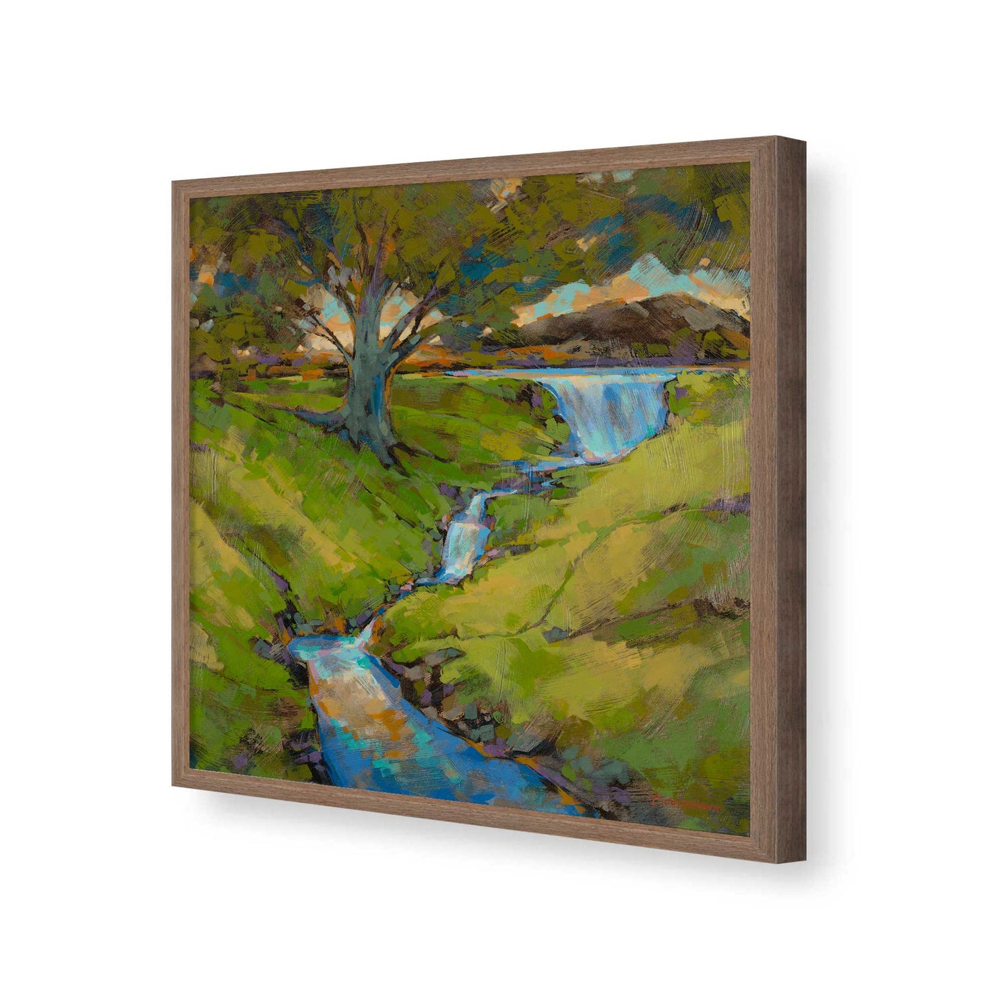 [Color:Walnut], Picture of art in a Walnut frame of the corner