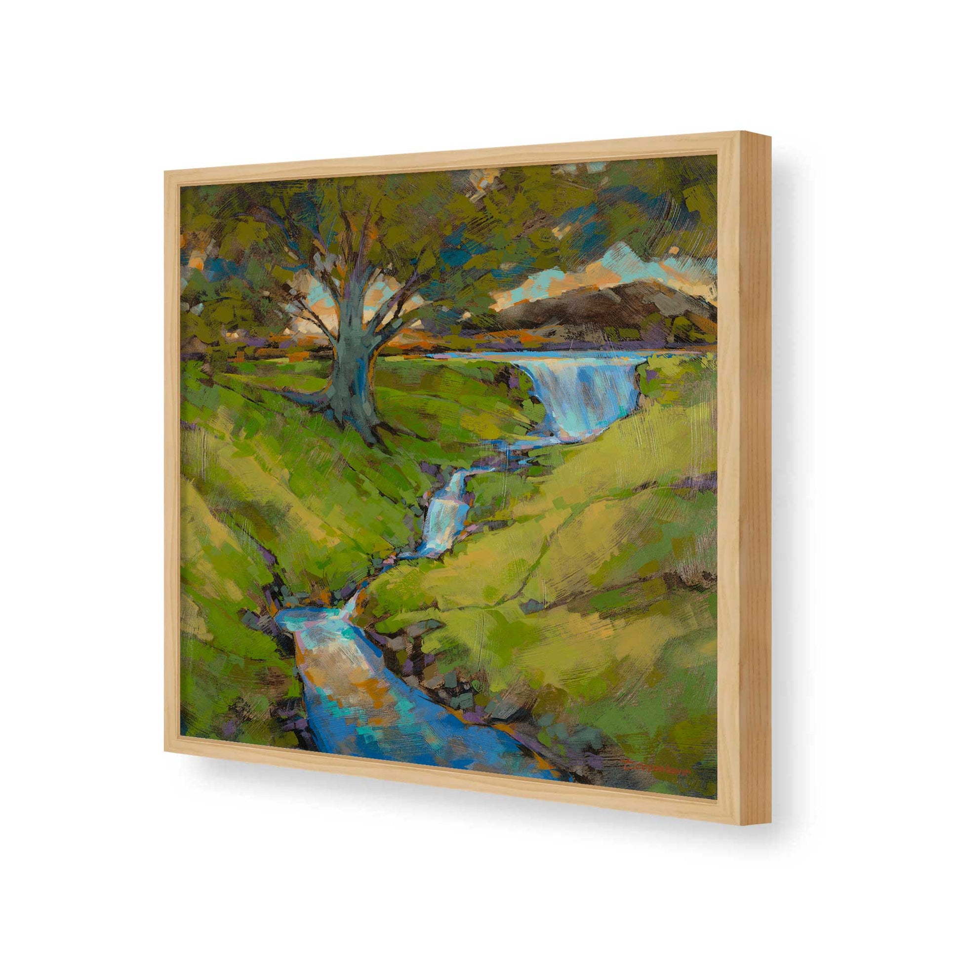 [Color:American Maple], Picture of art in a American Maple frame of the corner