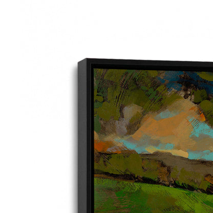 [Color:Satin Black], Picture of art in a Satin Black frame at an angle