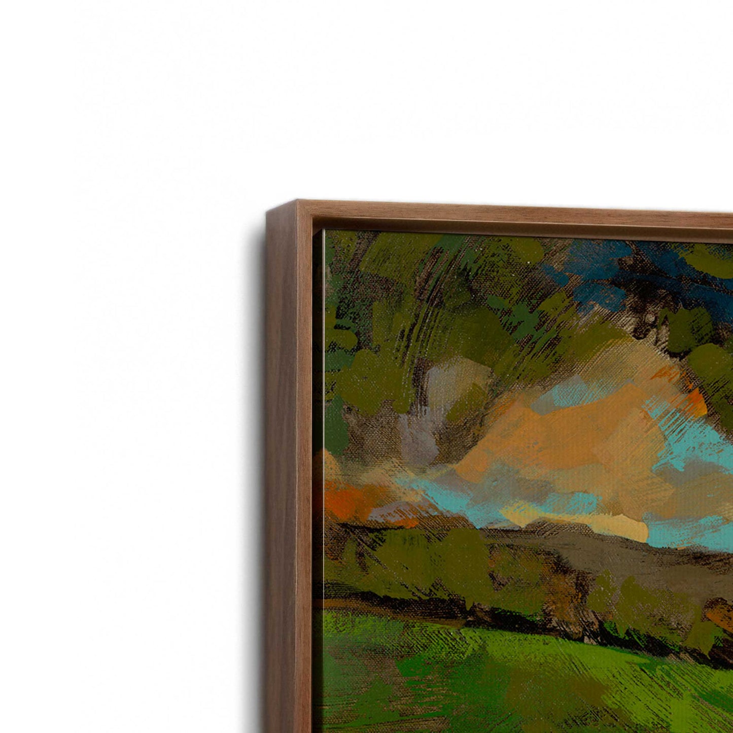 [Color:Walnut], Picture of art in a Walnut frame at an angle