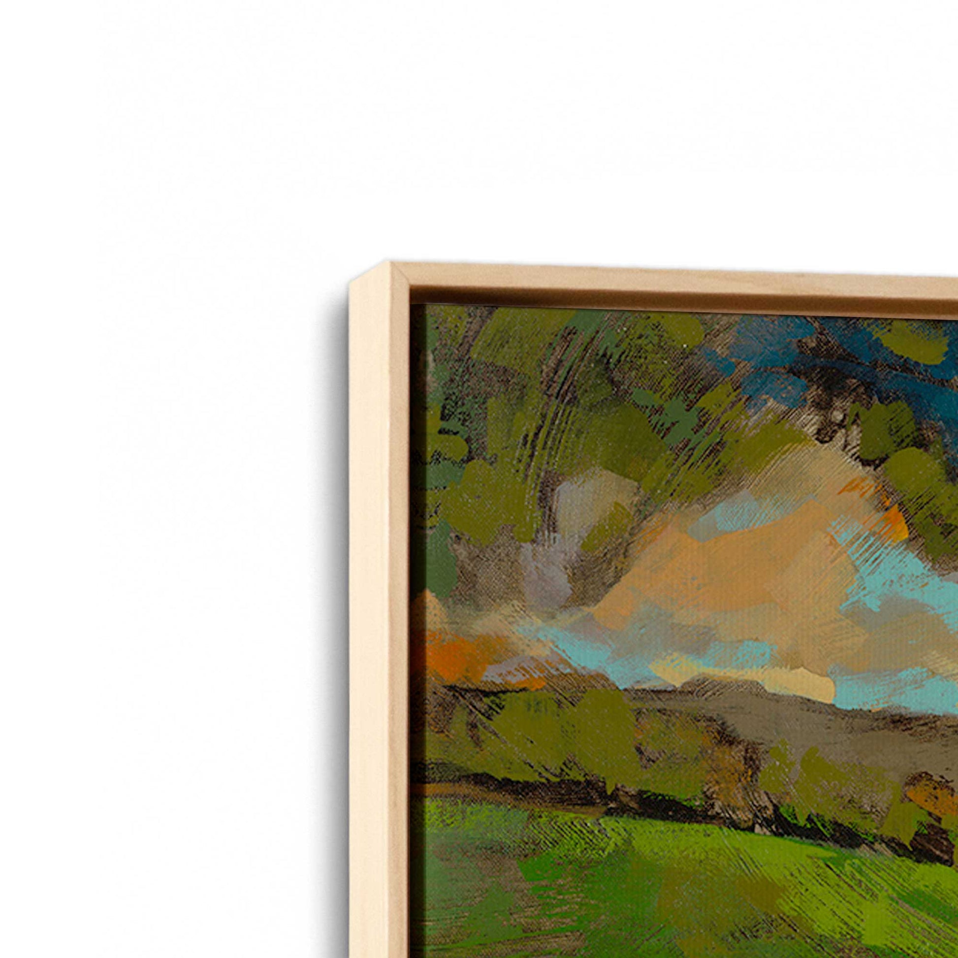 [Color:American Maple], Picture of art in a American Maple frame at an angle