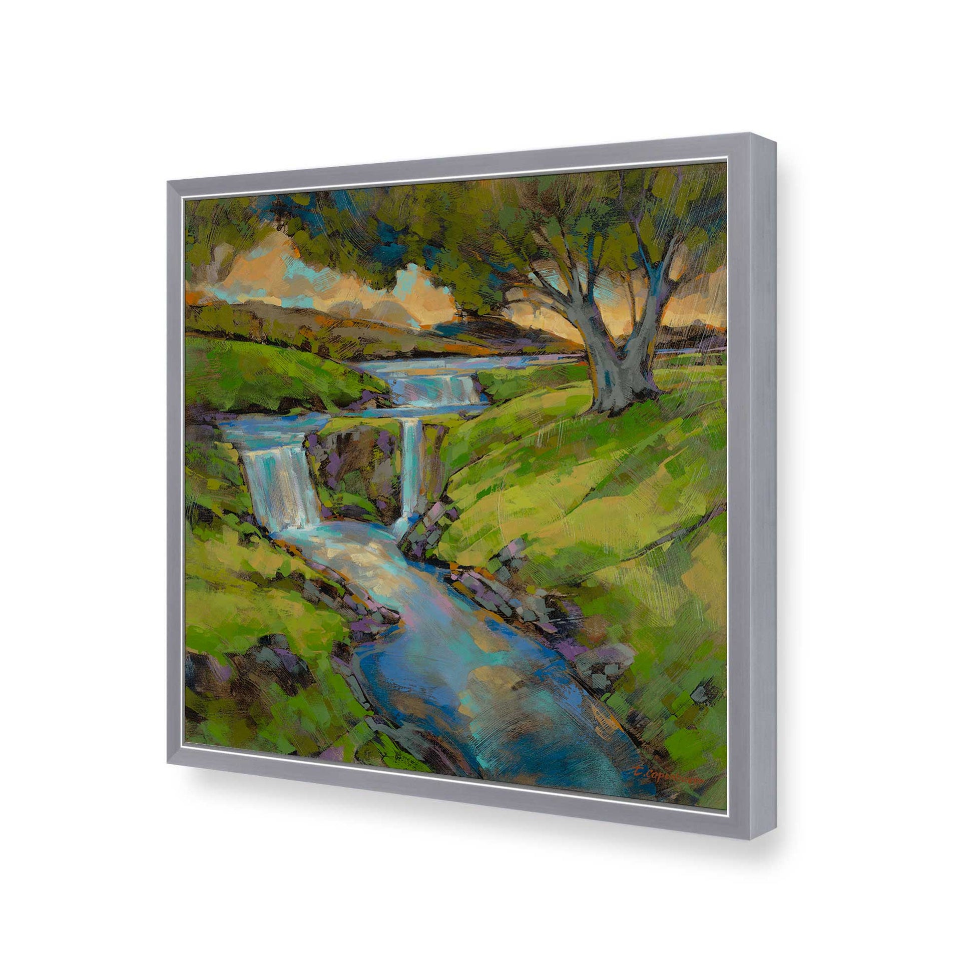 [Color:Polished Chrome], Picture of art in a Polished Chrome frame of the corner