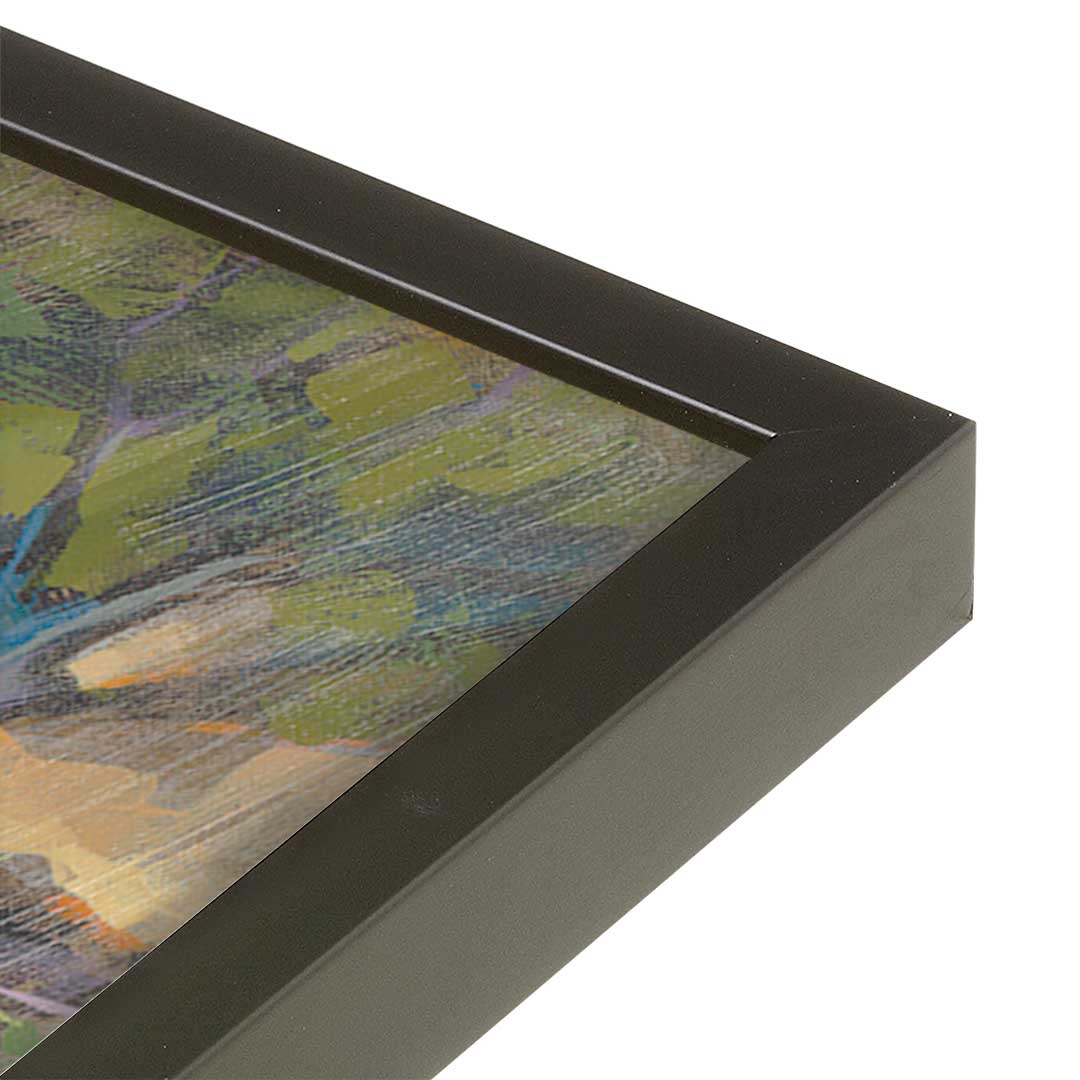 [Color:Satin Black], Picture of art in a Satin Black frame at an angle