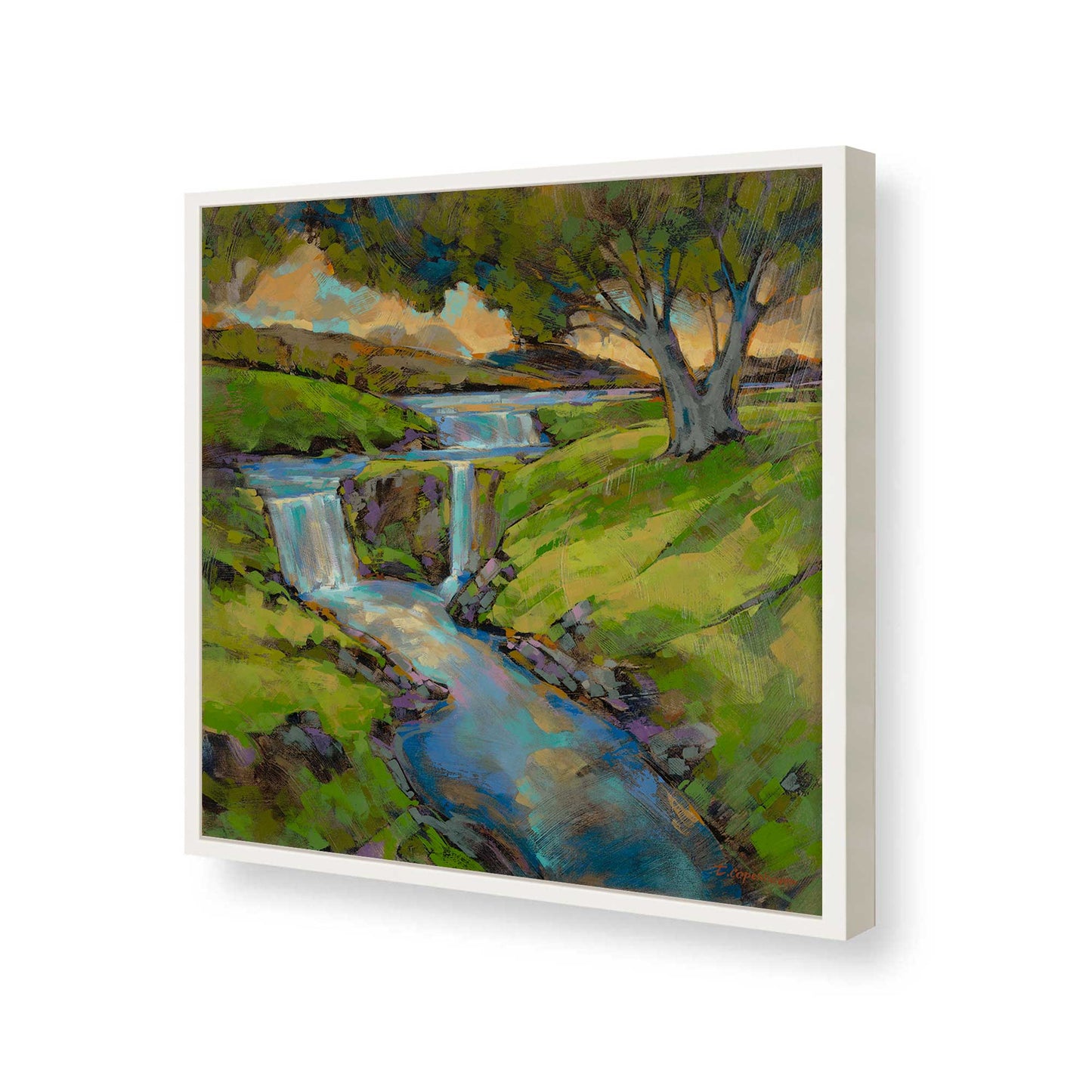 [Color:Opaque White], Picture of art in a Opaque White frame of the corner