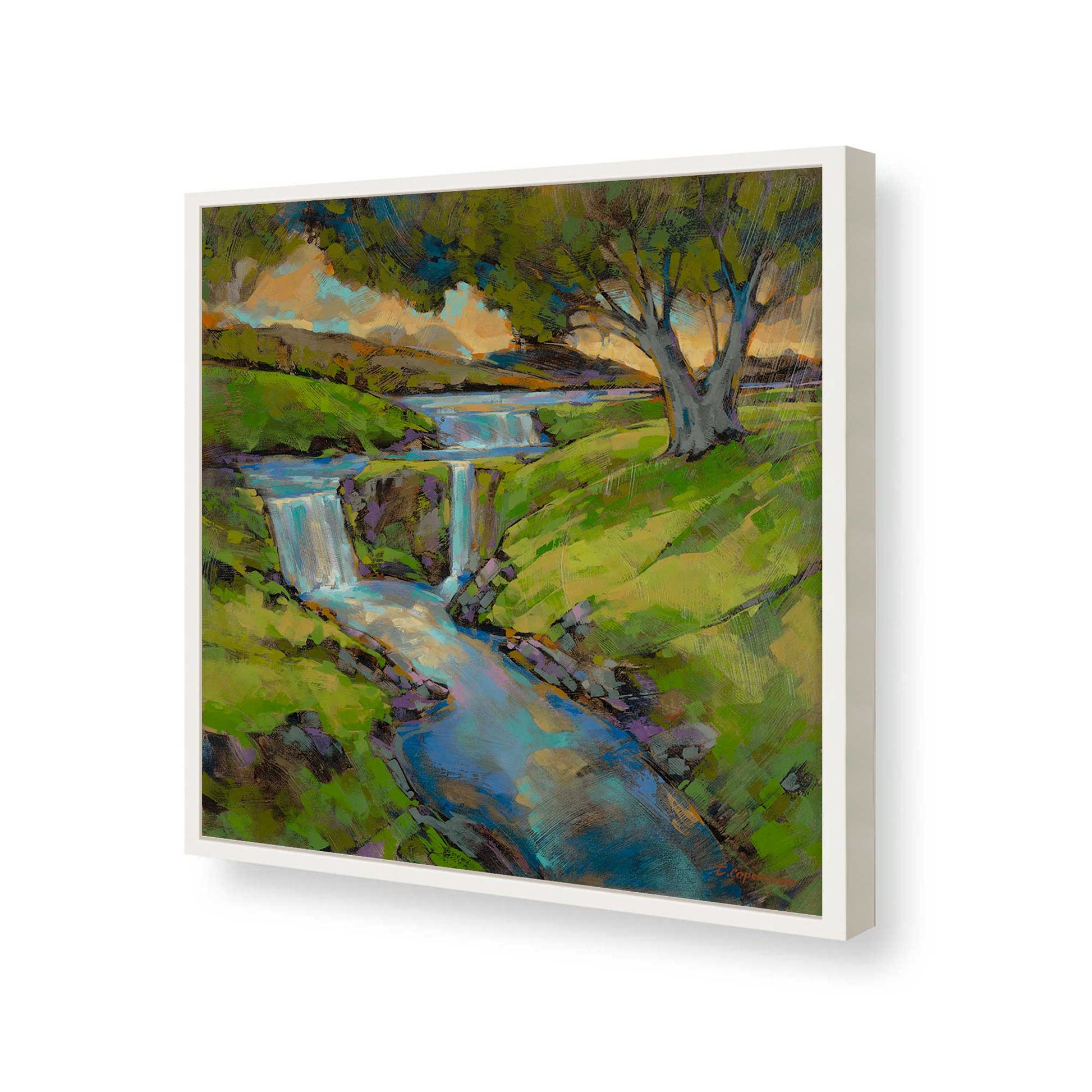 [Color:Opaque White], Picture of art in a Opaque White frame of the corner