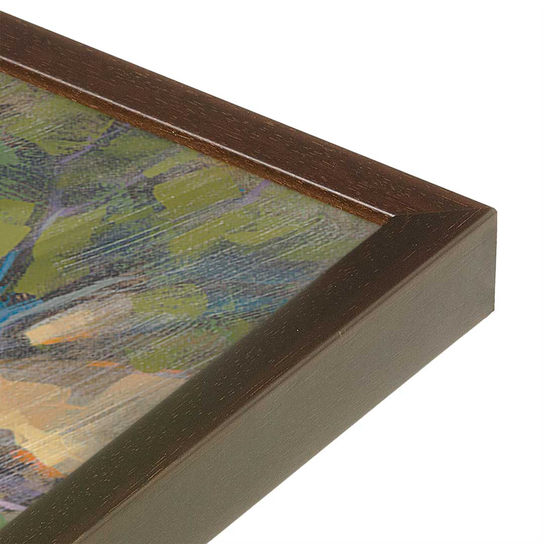 [Color:Espresso], Picture of art in a Espresso frame at an angle