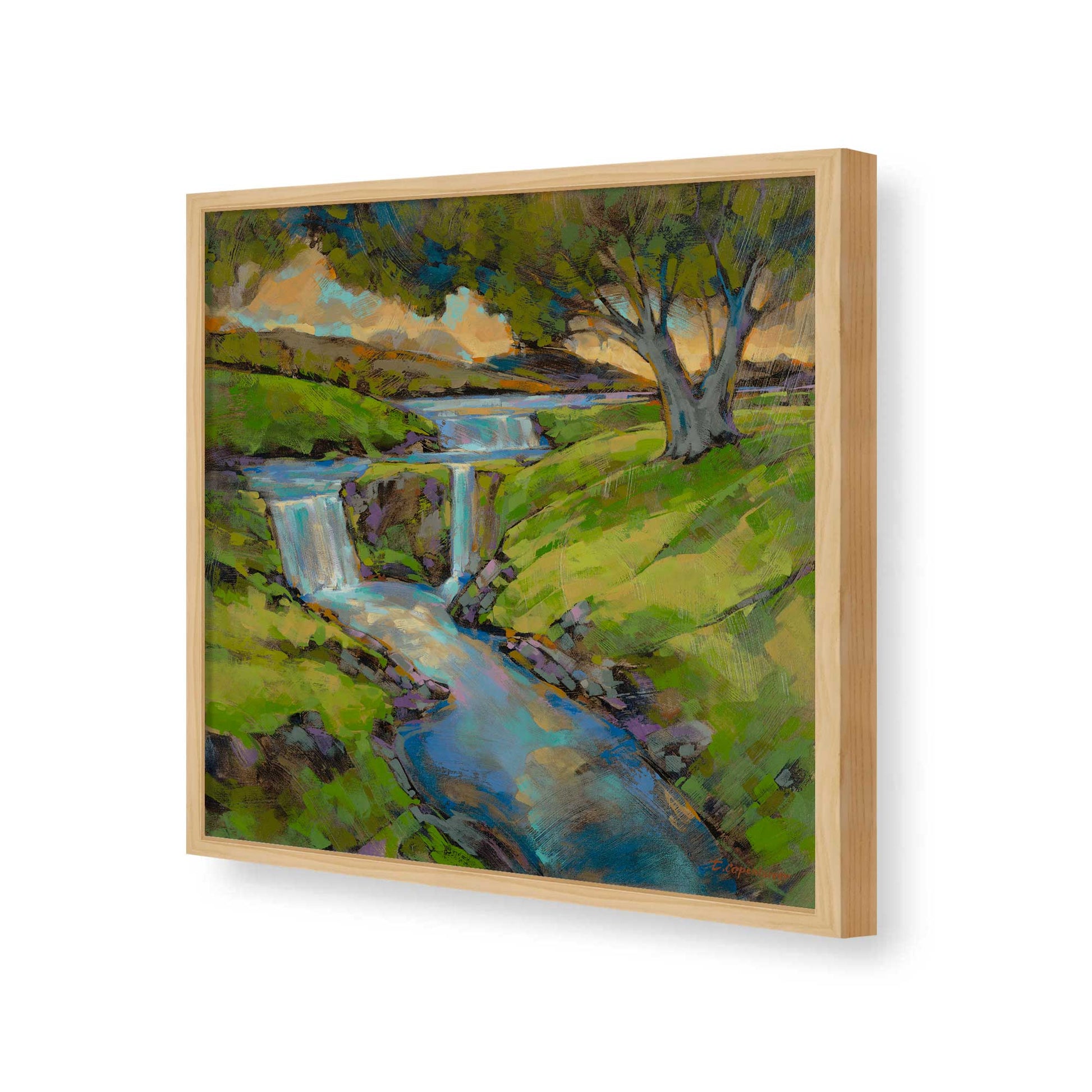 [Color:American Maple], Picture of art in a American Maple frame of the corner