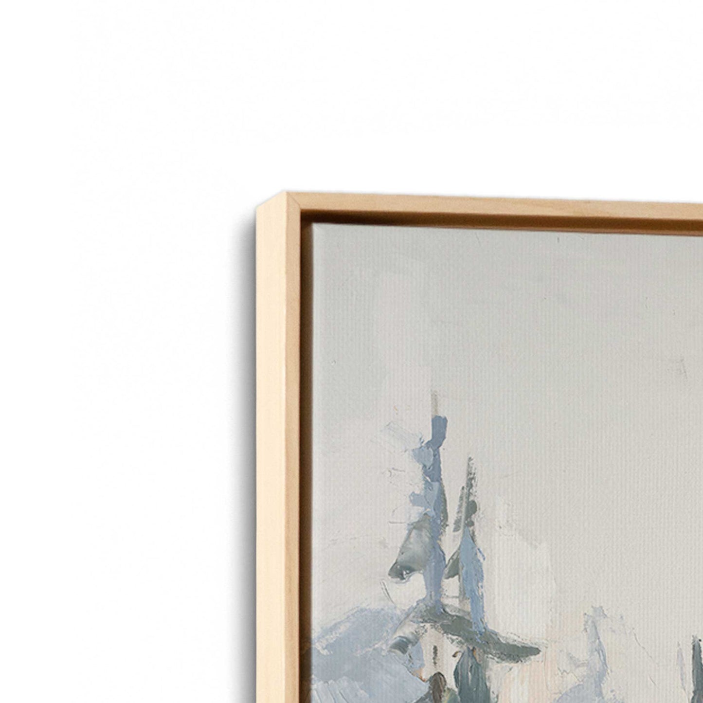 [Color:American Maple], Picture of art in a American Maple frame at an angle