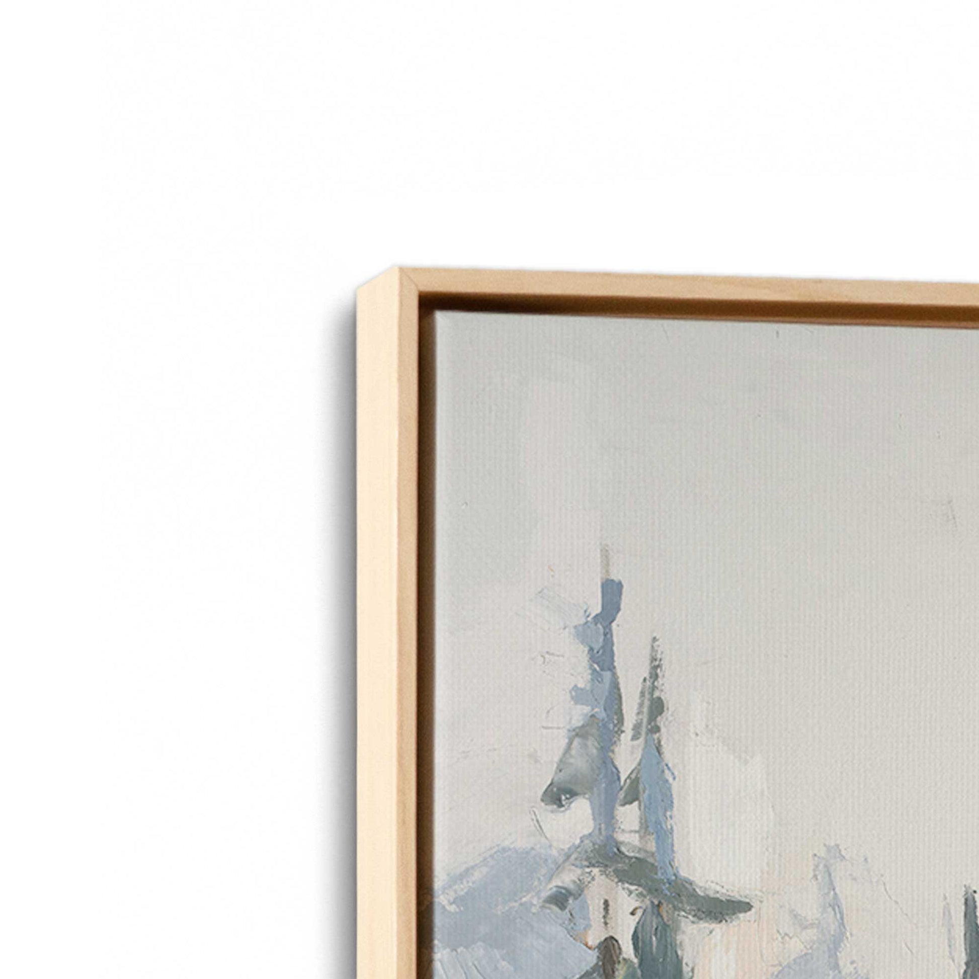 [Color:American Maple], Picture of art in a American Maple frame at an angle
