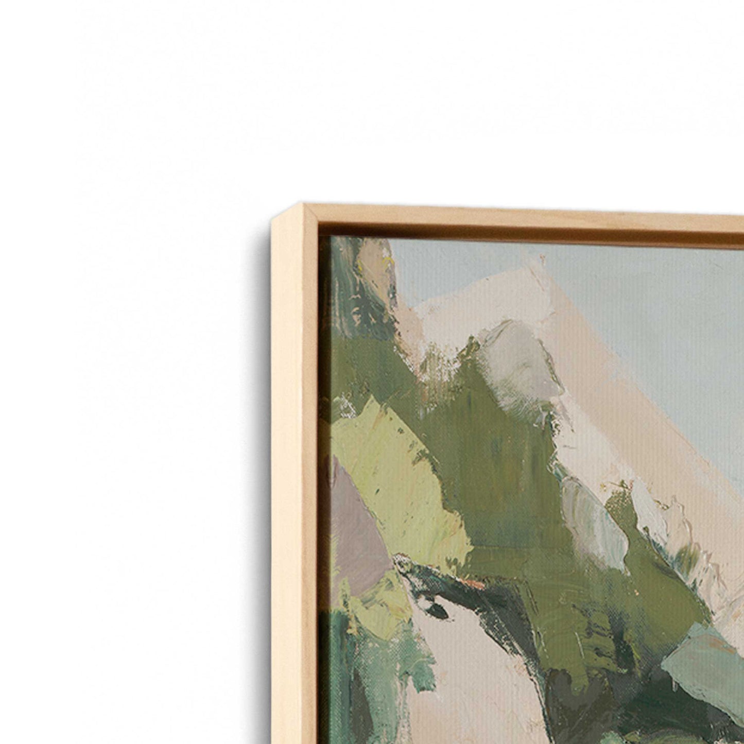 [Color:American Maple], Picture of art in a American Maple frame at an angle