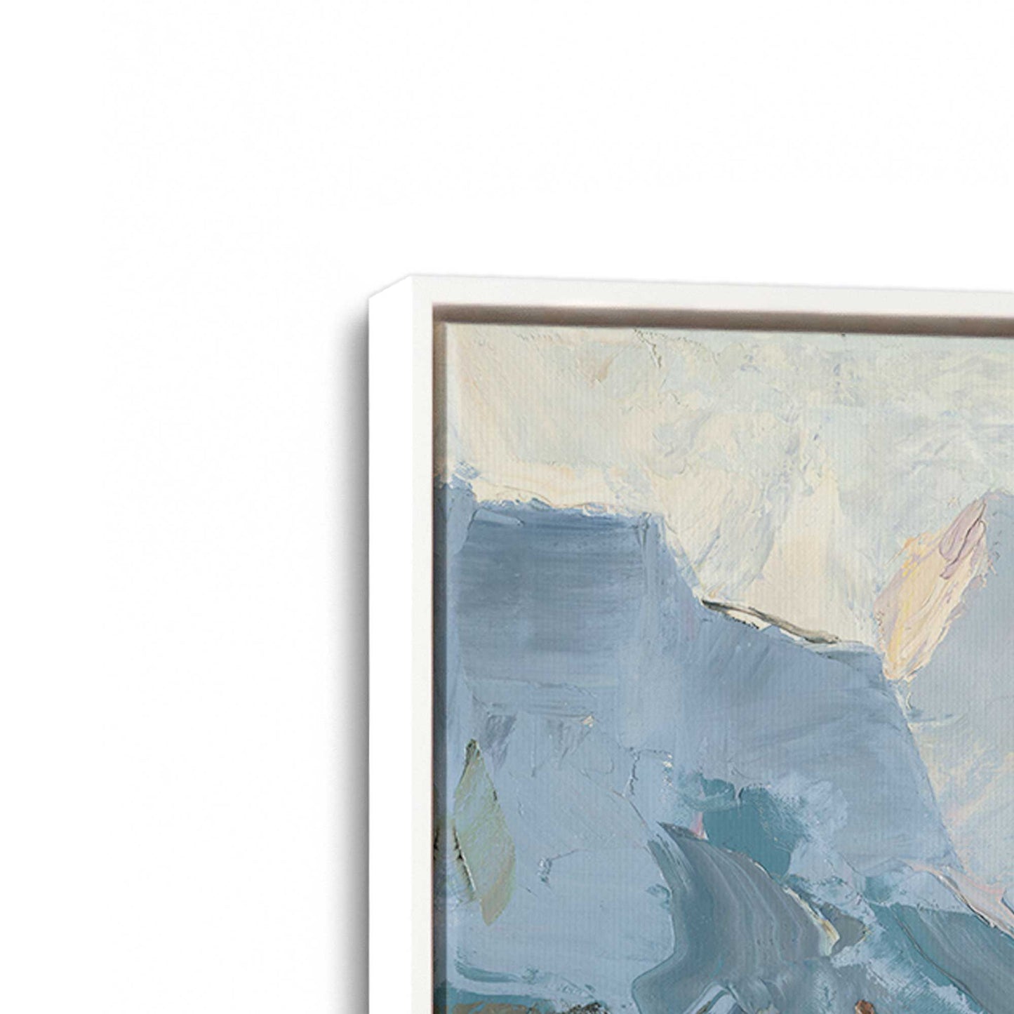 [Color:Opaque White], Picture of art in a White frame at an angle