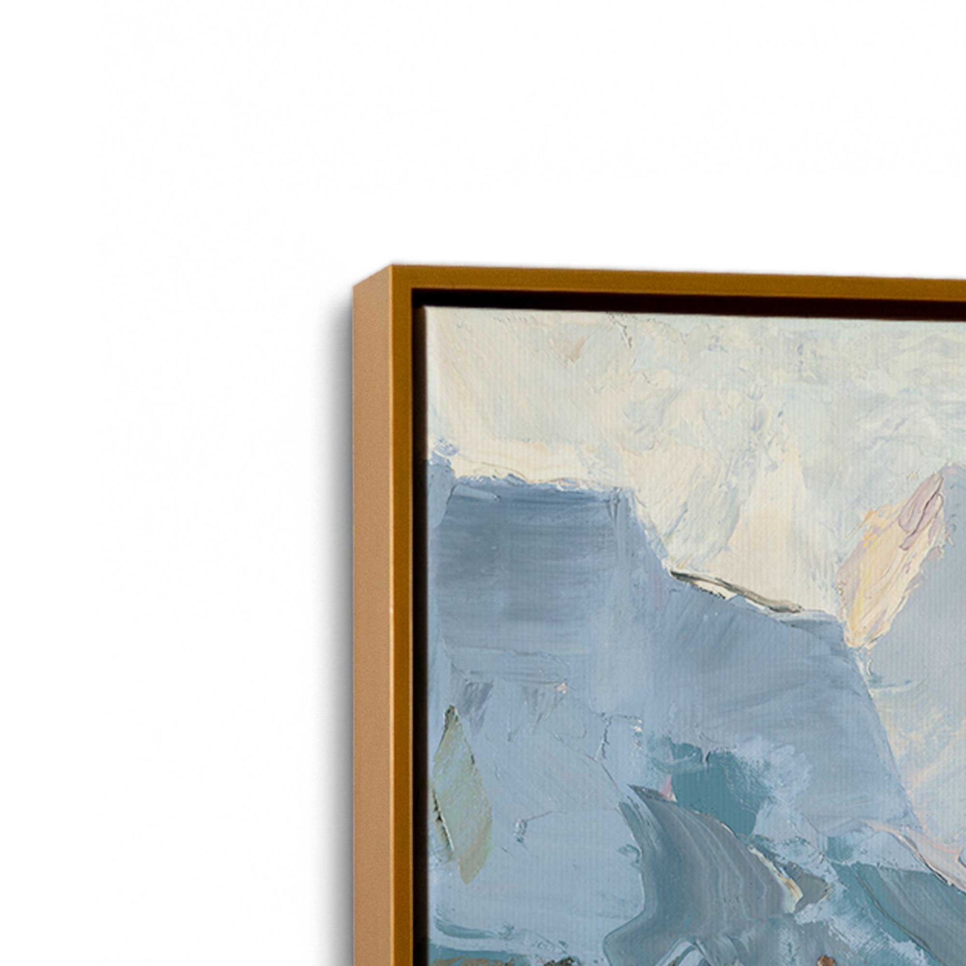 [Color:Polished Gold], Picture of art in a Polished Gold frame at an angle