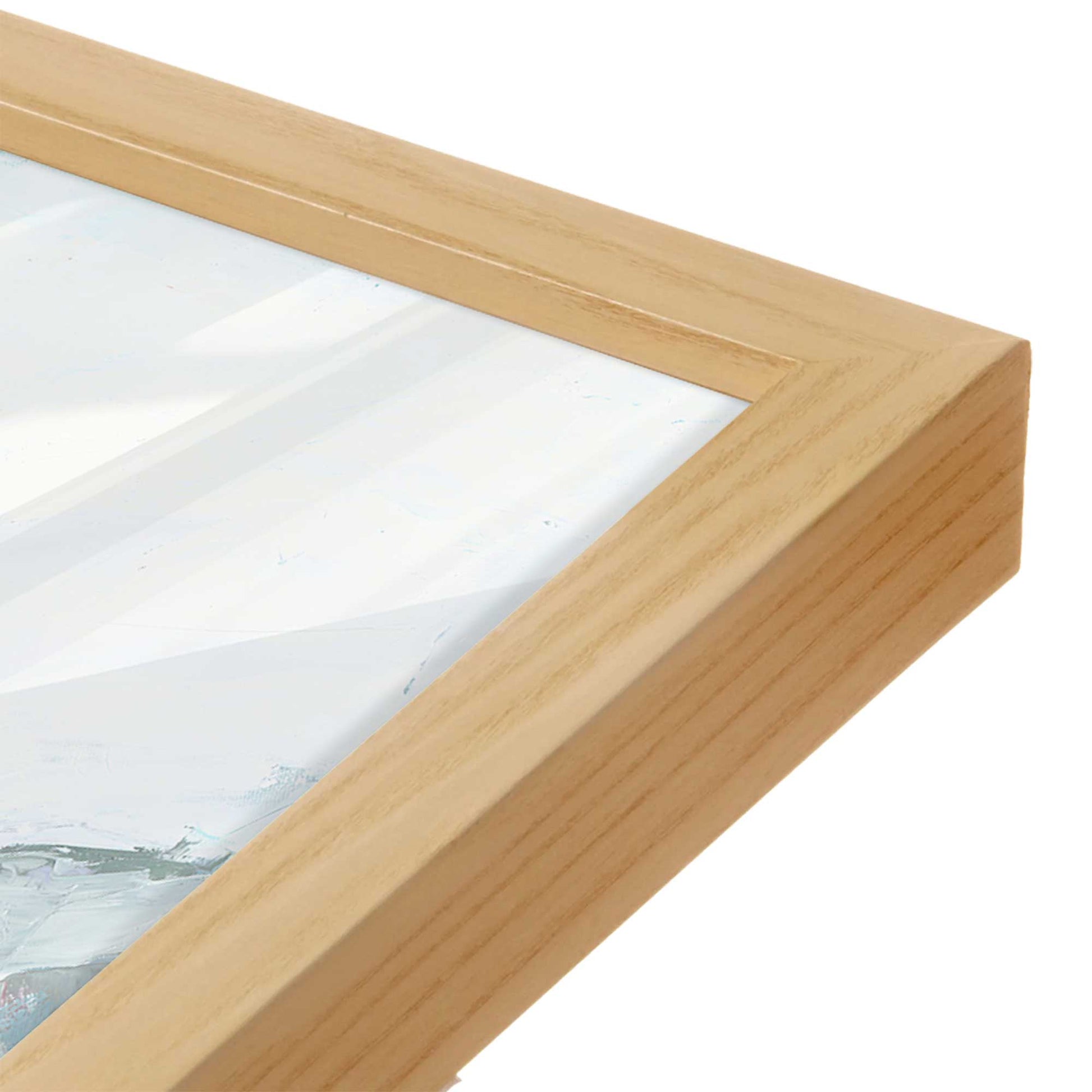 [Color:American Maple], Picture of art in a American Maple frame at an angle