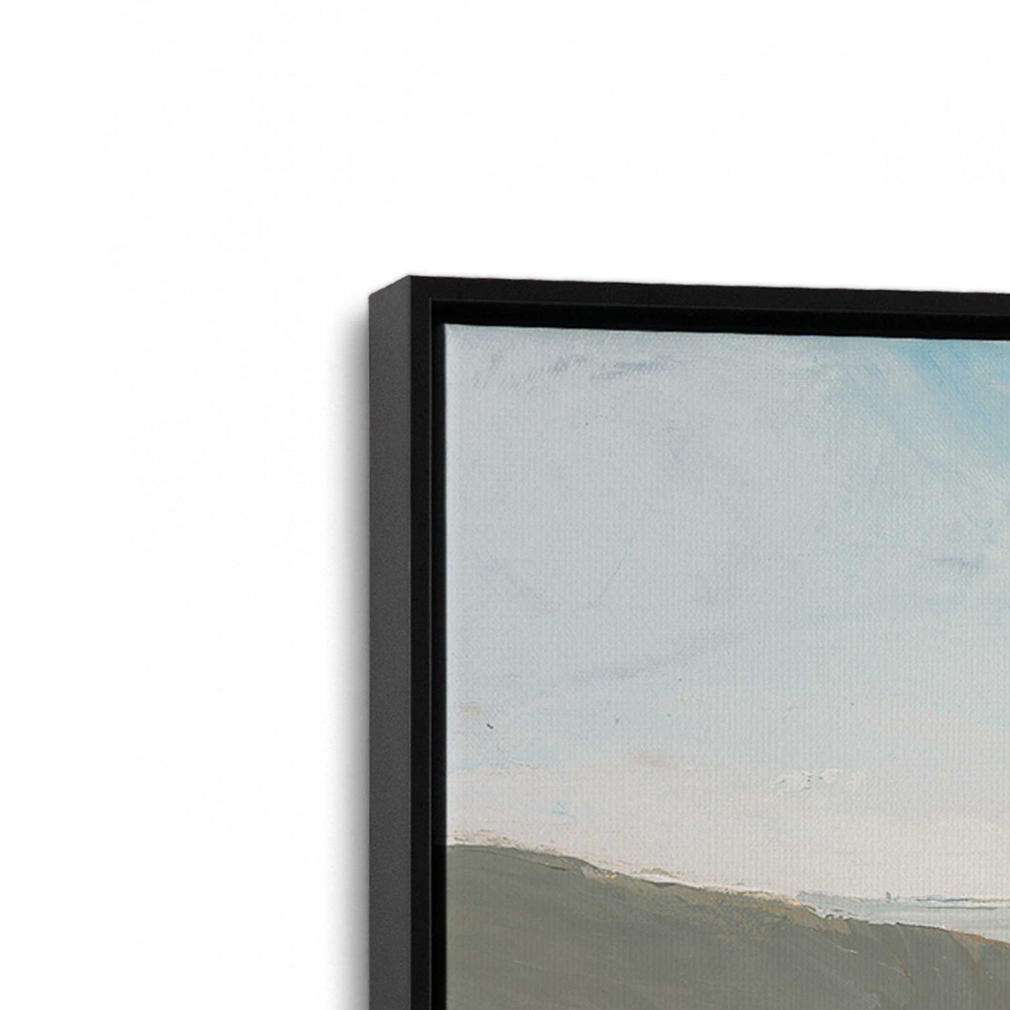 [Color:Satin Black], Picture of art in a Satin Black frame at an angle