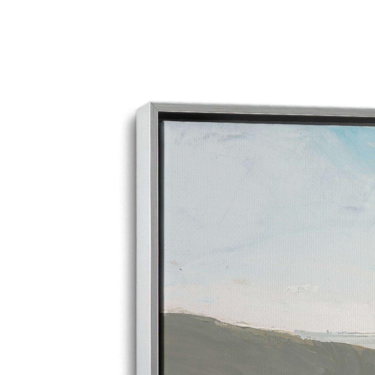 [Color:Polished Chrome], Picture of art in a Polished Chrome frame at an angle