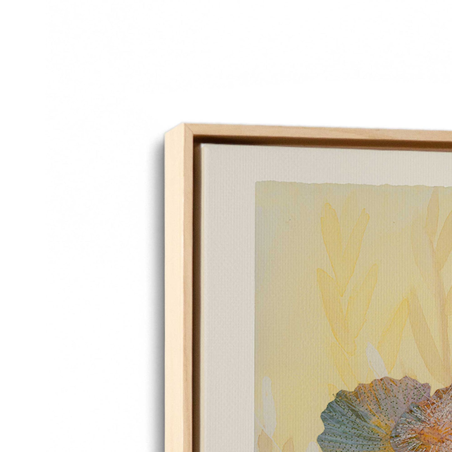 [Color:American Maple], Picture of art in a American Maple frame at an angle