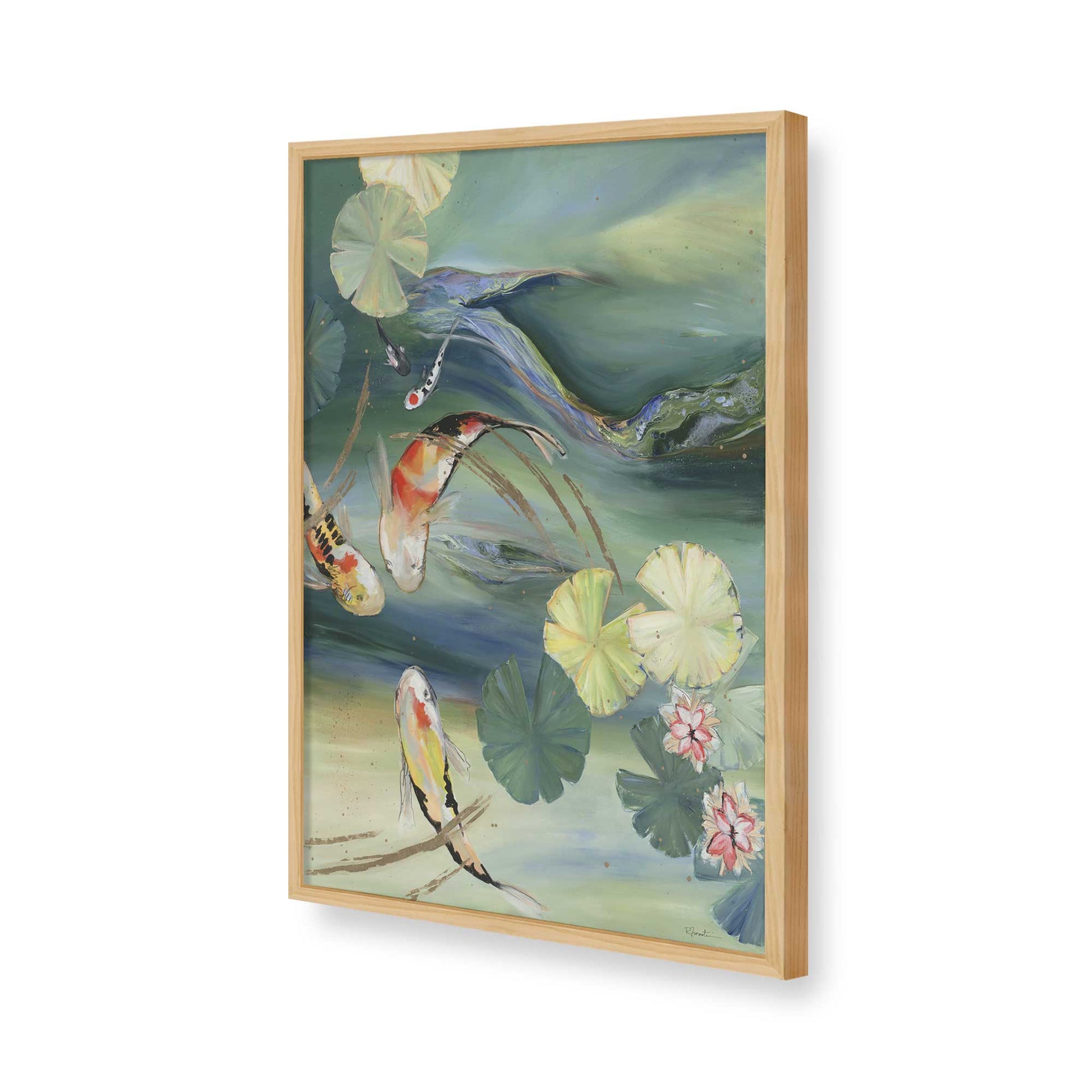 [Color:American Maple], Picture of art in a American Maple frame of the corner