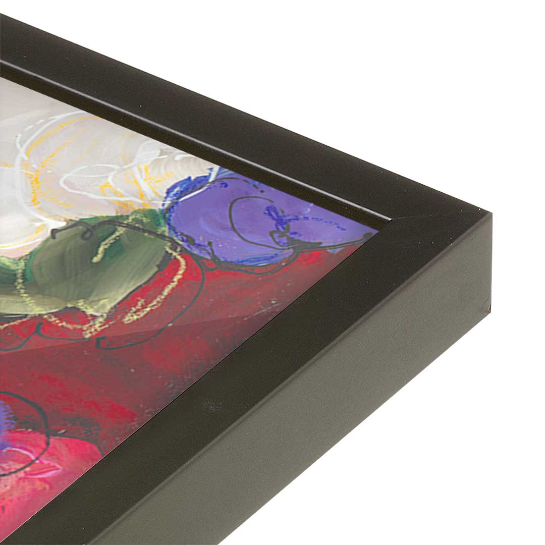 [Color:Satin Black], Picture of art in a Satin Black frame at an angle