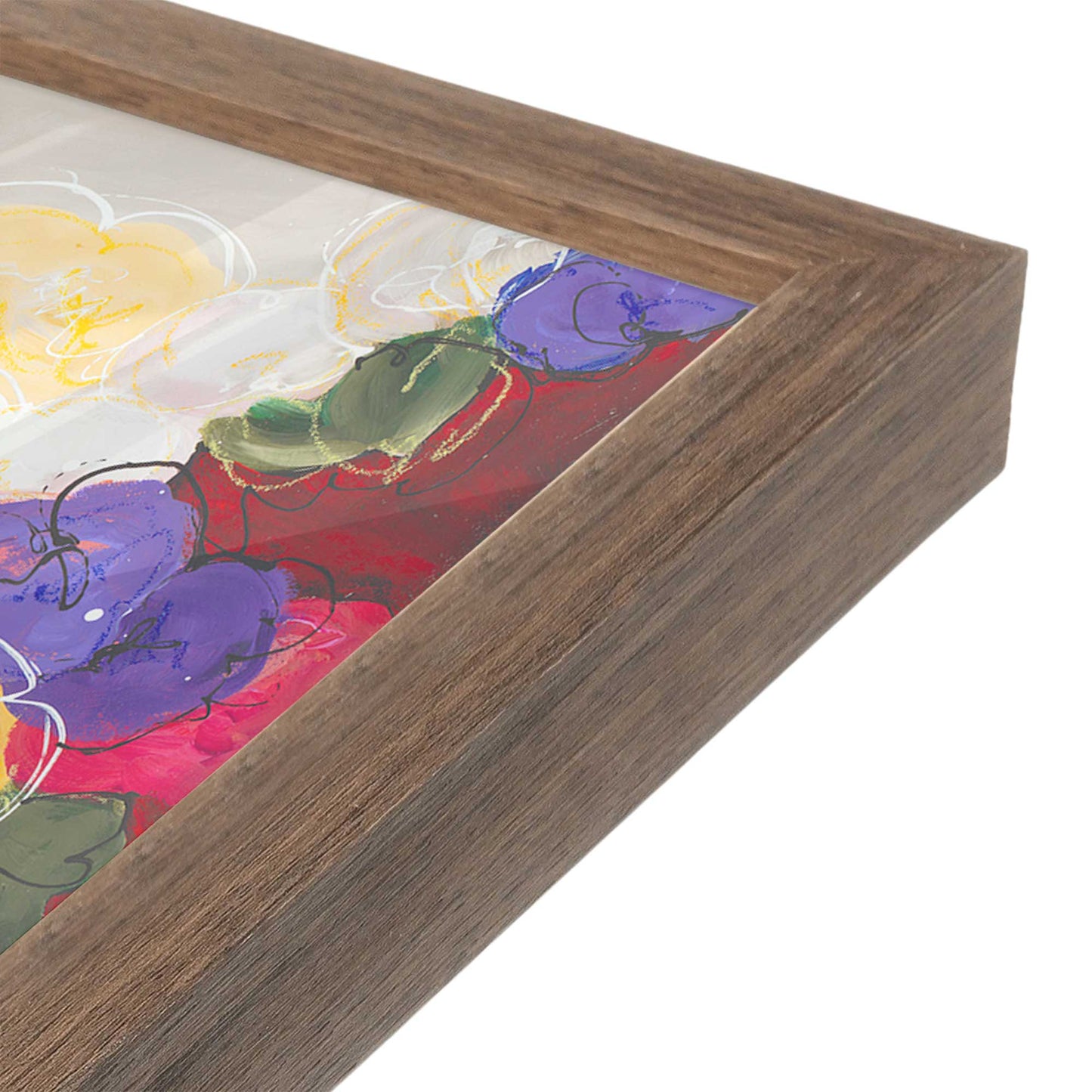 [Color:Walnut], Picture of art in a Walnut frame at an angle