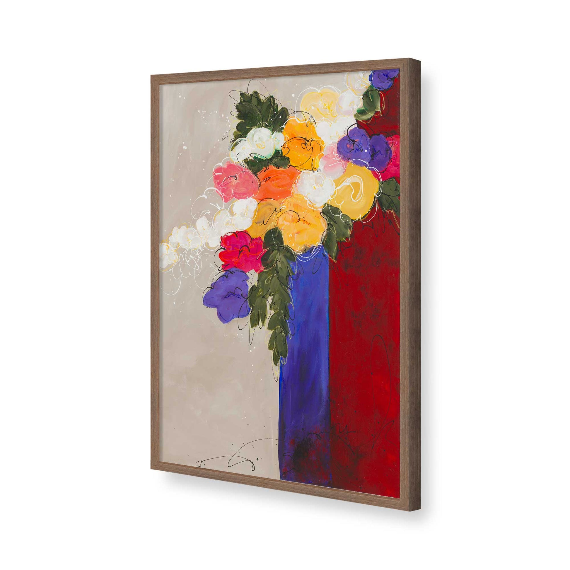 [Color:Walnut], Picture of art in a Walnut frame of the corner