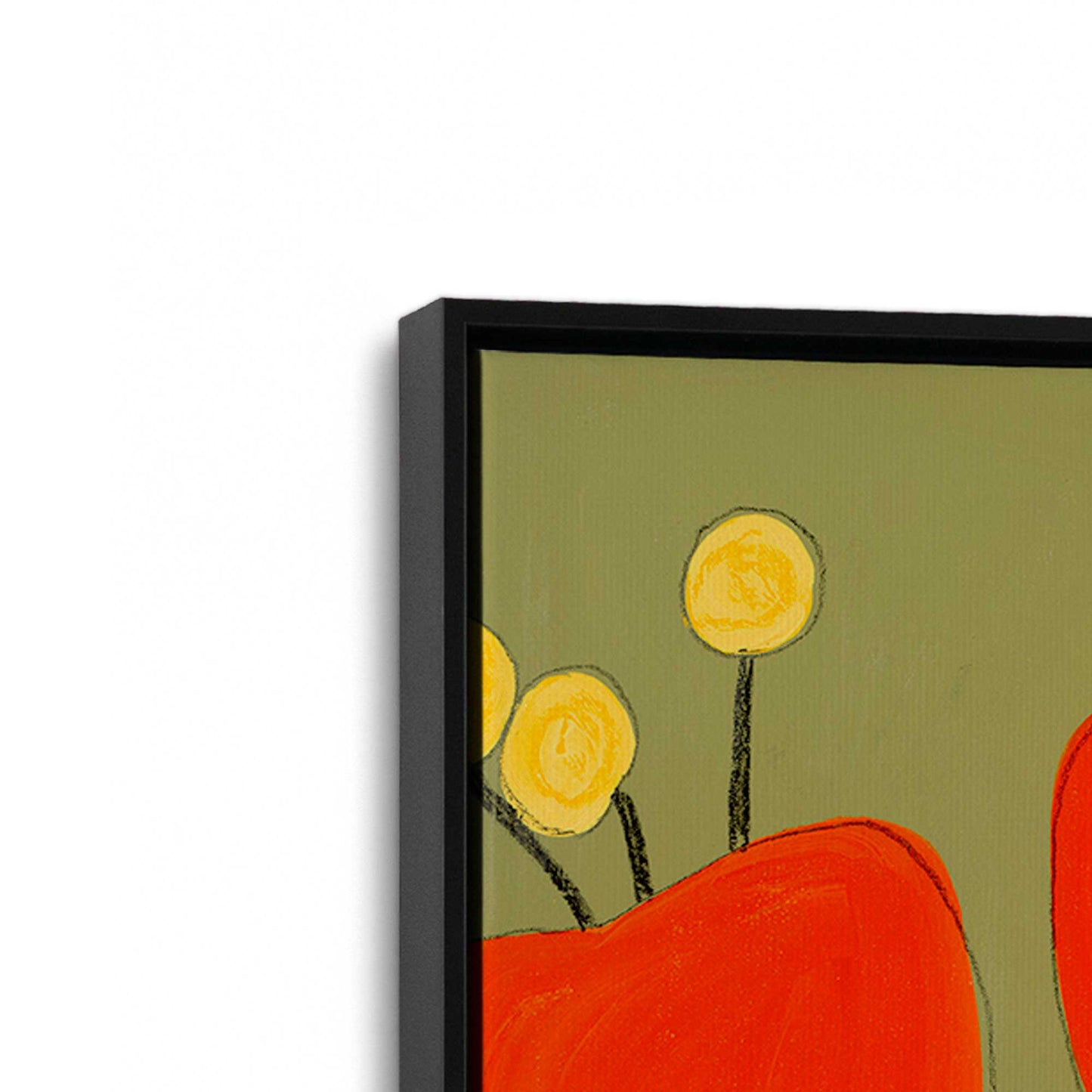 [Color:Satin Black], Picture of art in a Satin Black frame at an angle