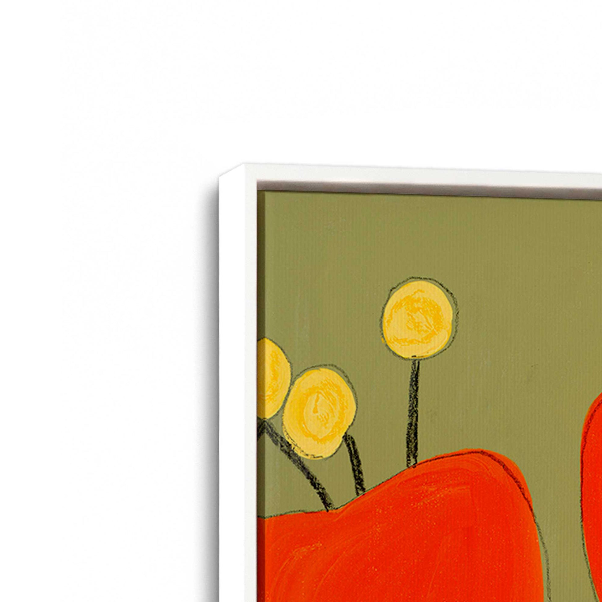 [Color:Opaque White], Picture of art in a White frame at an angle